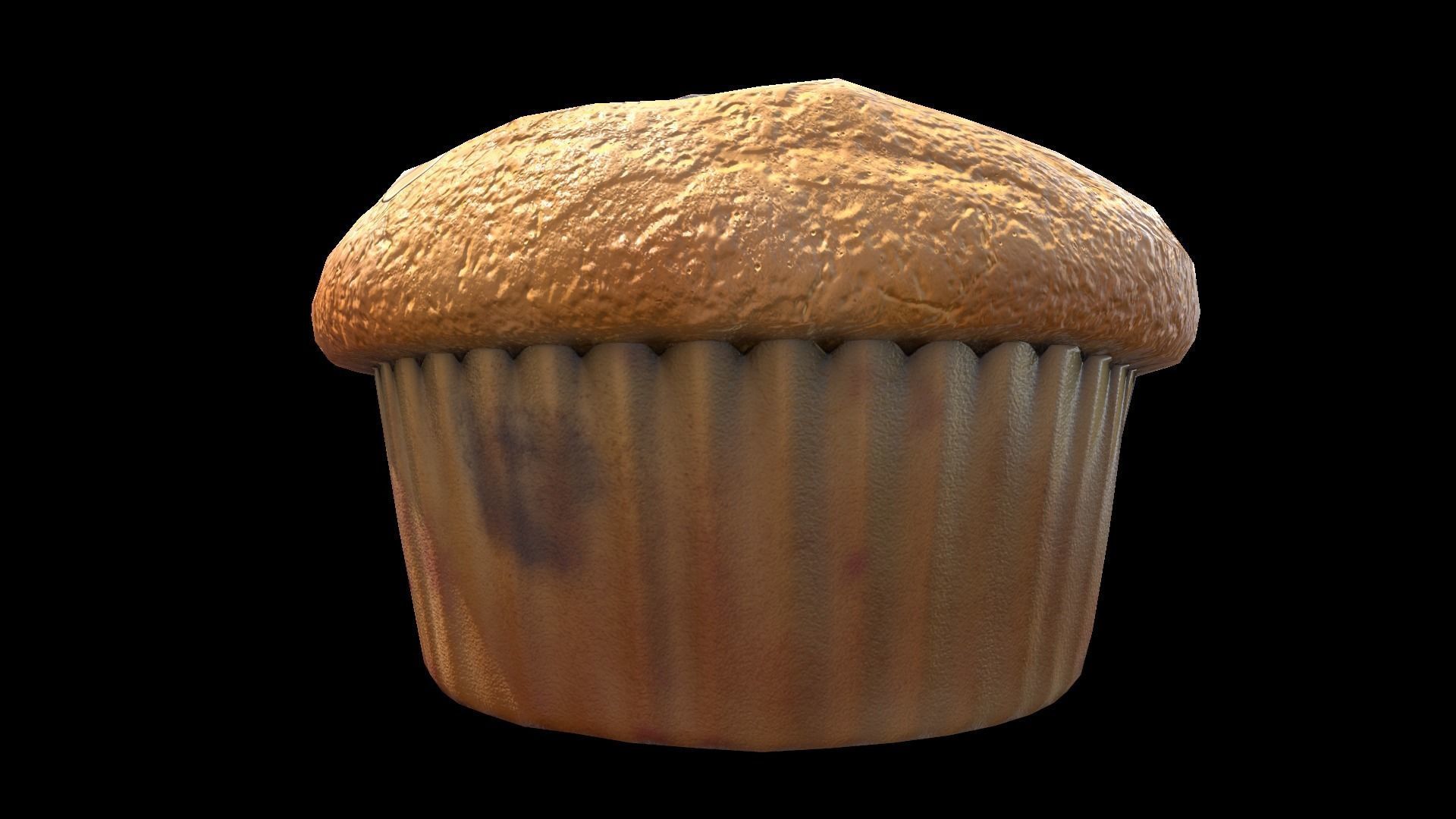 Blueberry Muffin Low-poly 3D model_3