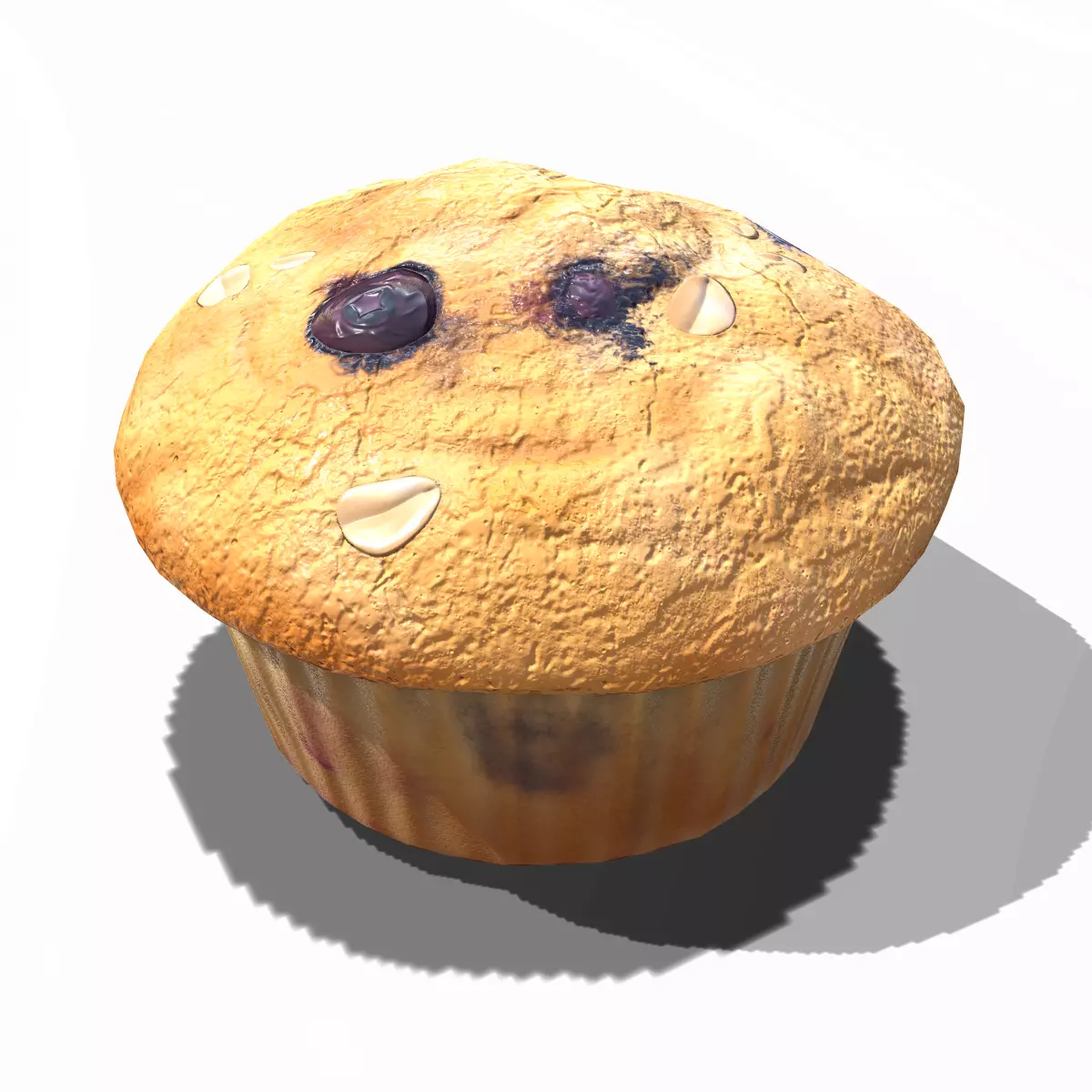 Blueberry Muffin Low-poly 3D model_0