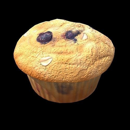 Blueberry Muffin Low-poly 3D model