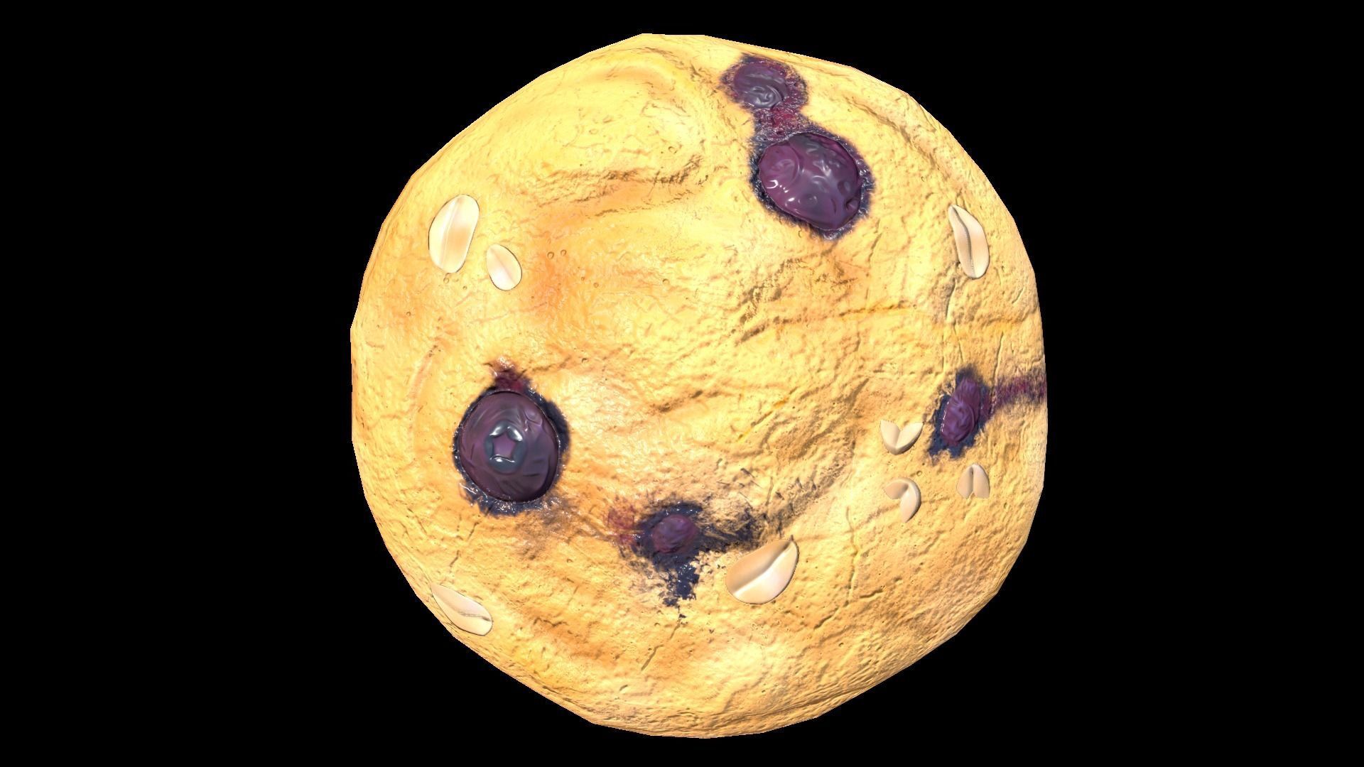 Blueberry Muffin Low-poly 3D model_9