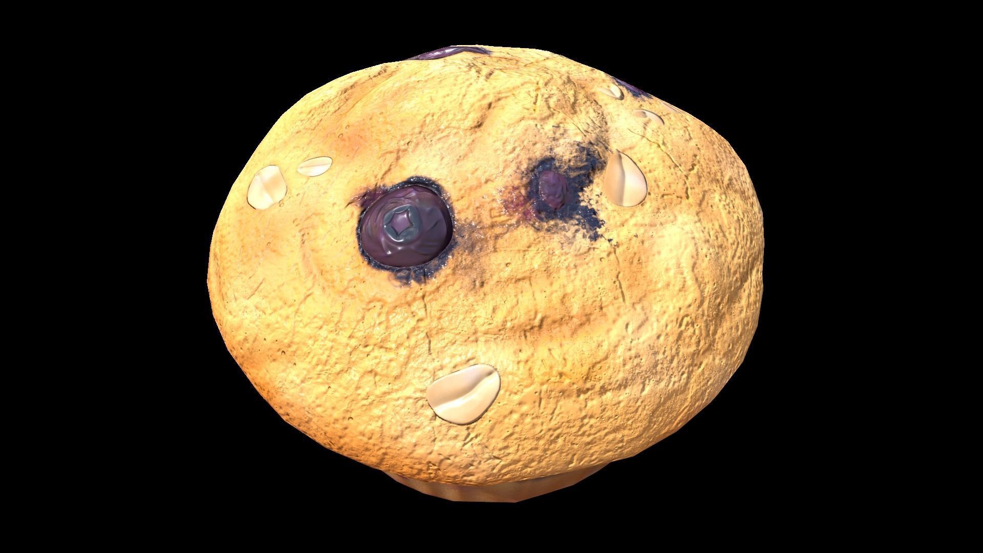 Blueberry Muffin Low-poly 3D model_5