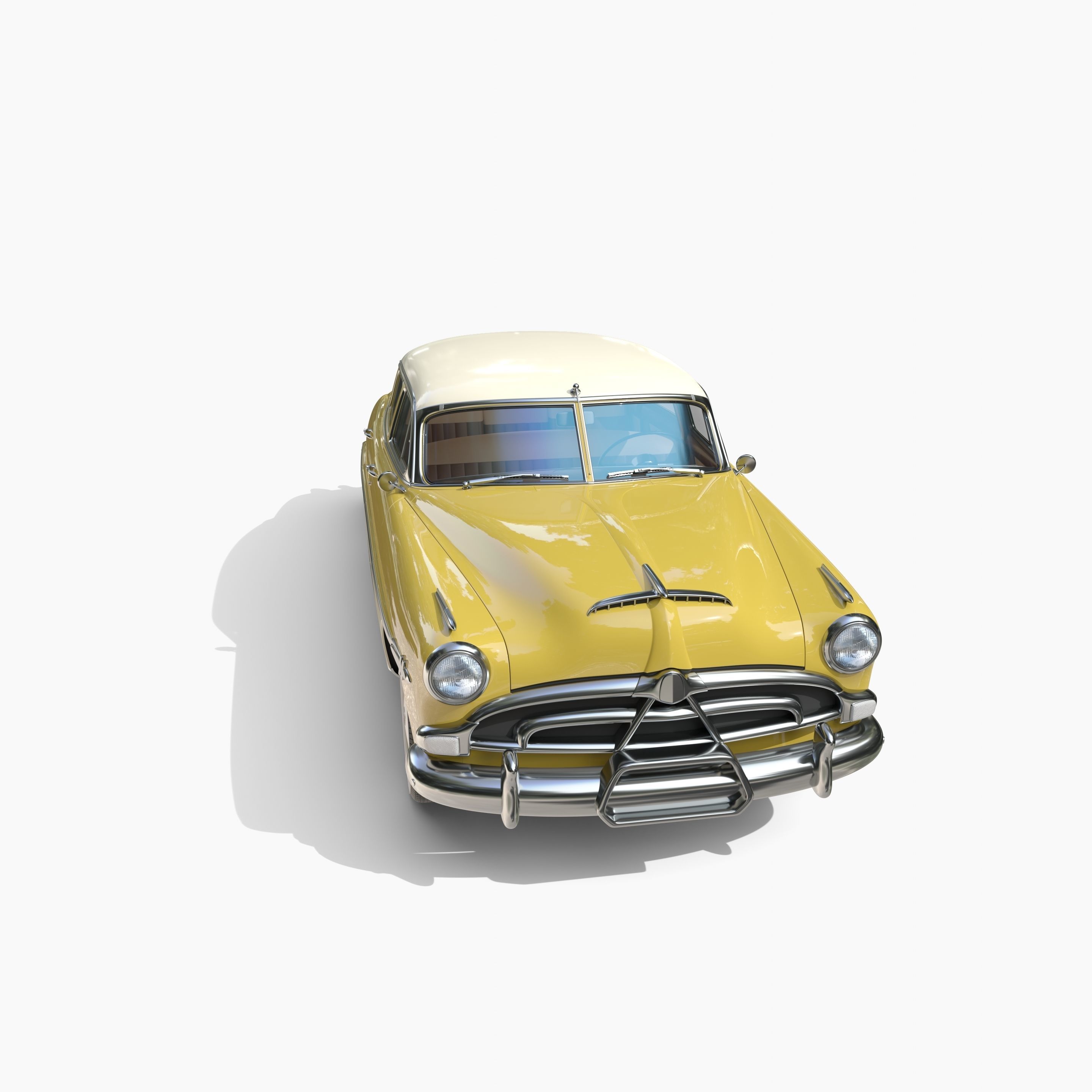 Generic 50s sedan with interior 3D model_9