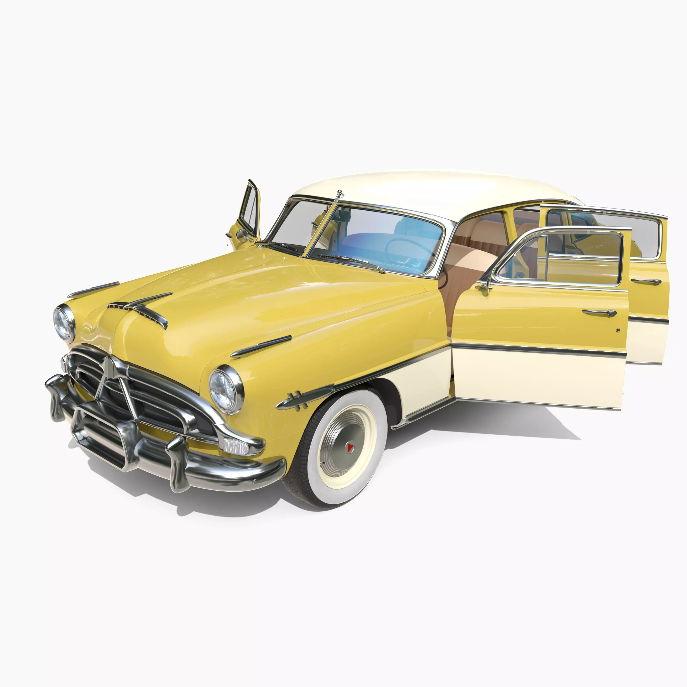 Generic 50s sedan with interior 3D model_0