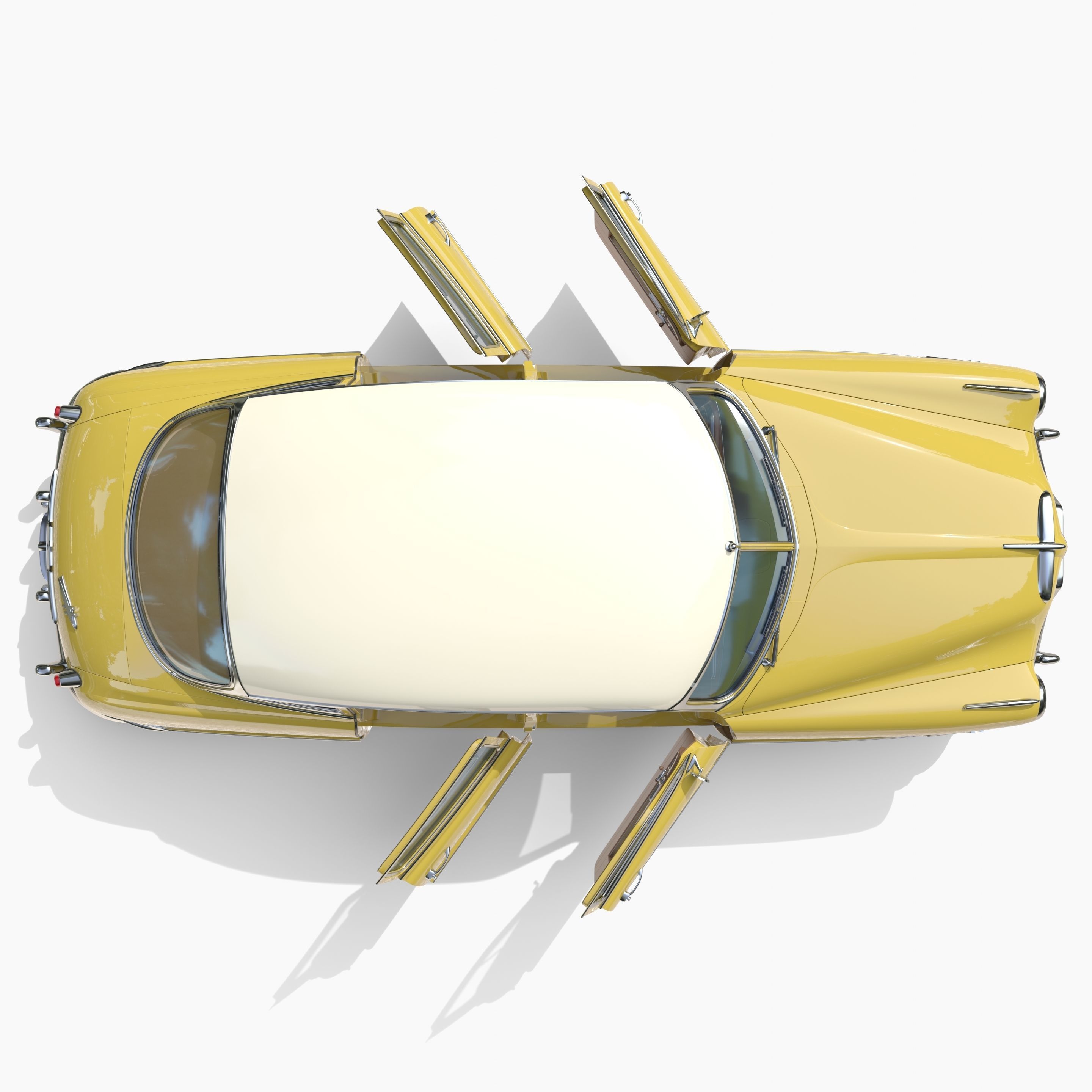 Generic 50s sedan with interior 3D model_23