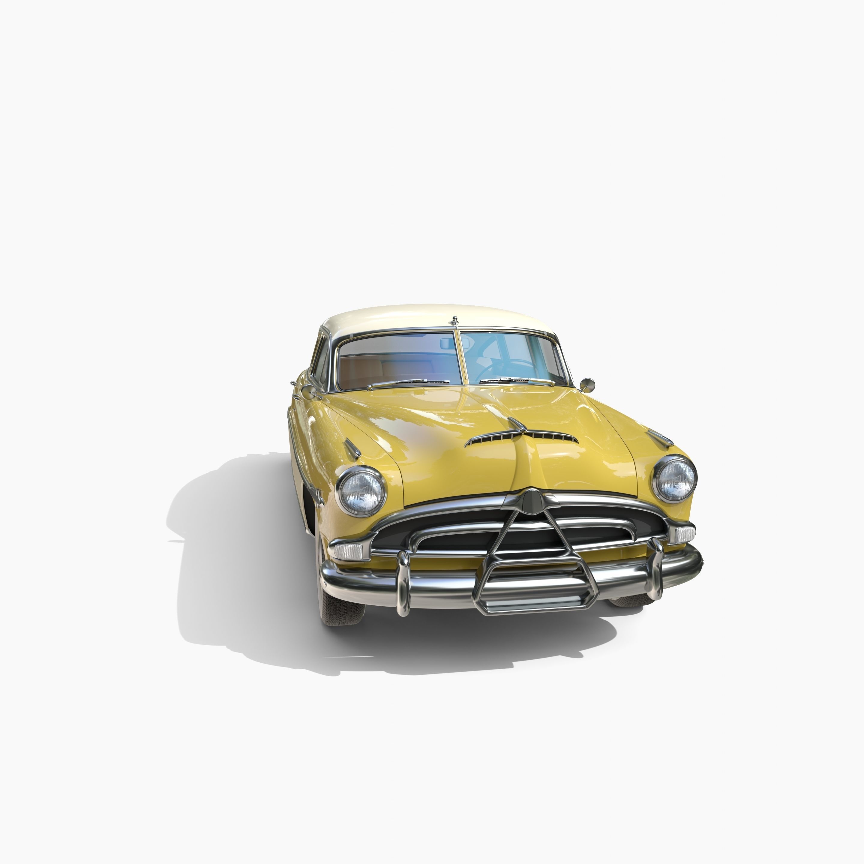 Generic 50s sedan with interior 3D model_6