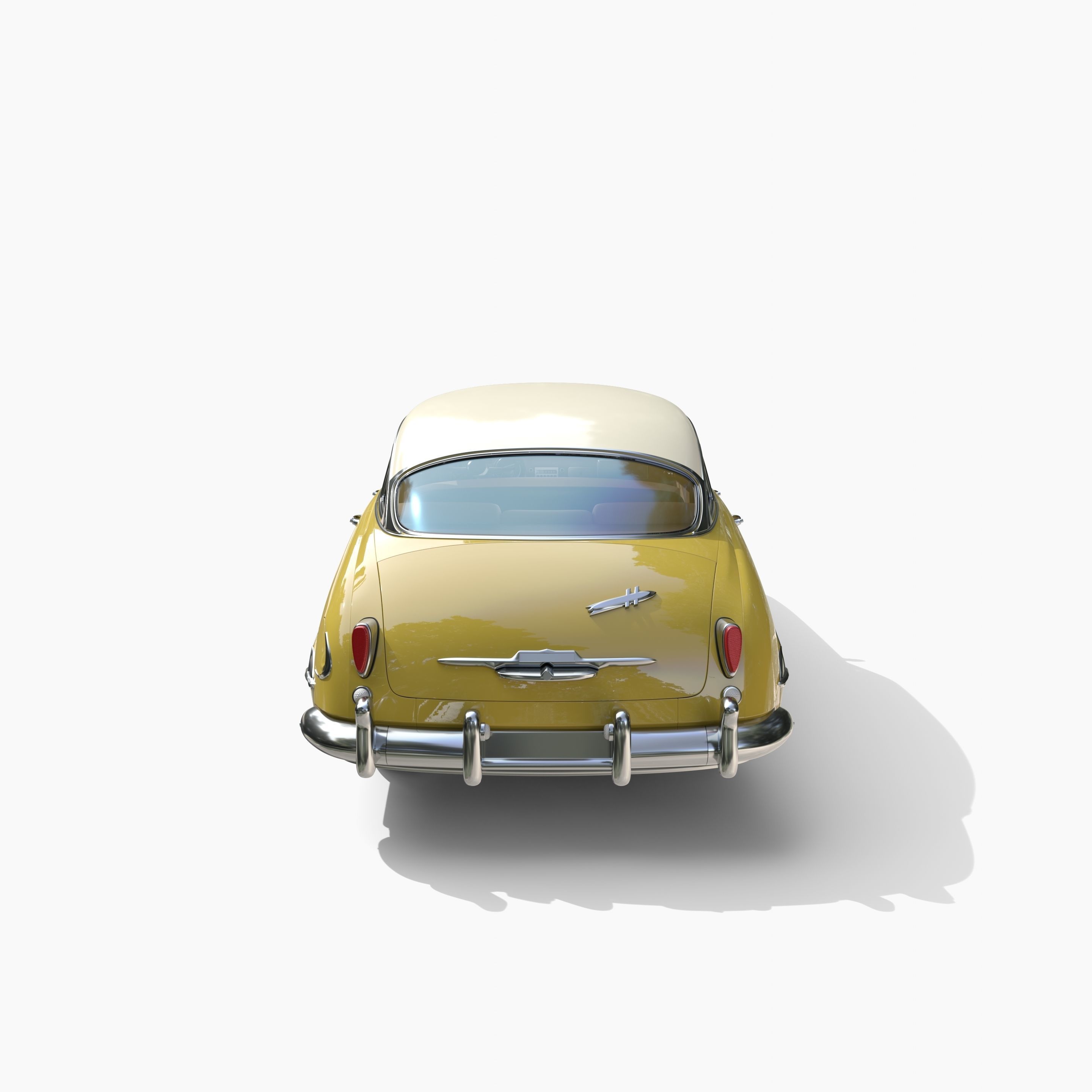 Generic 50s sedan with interior 3D model_4