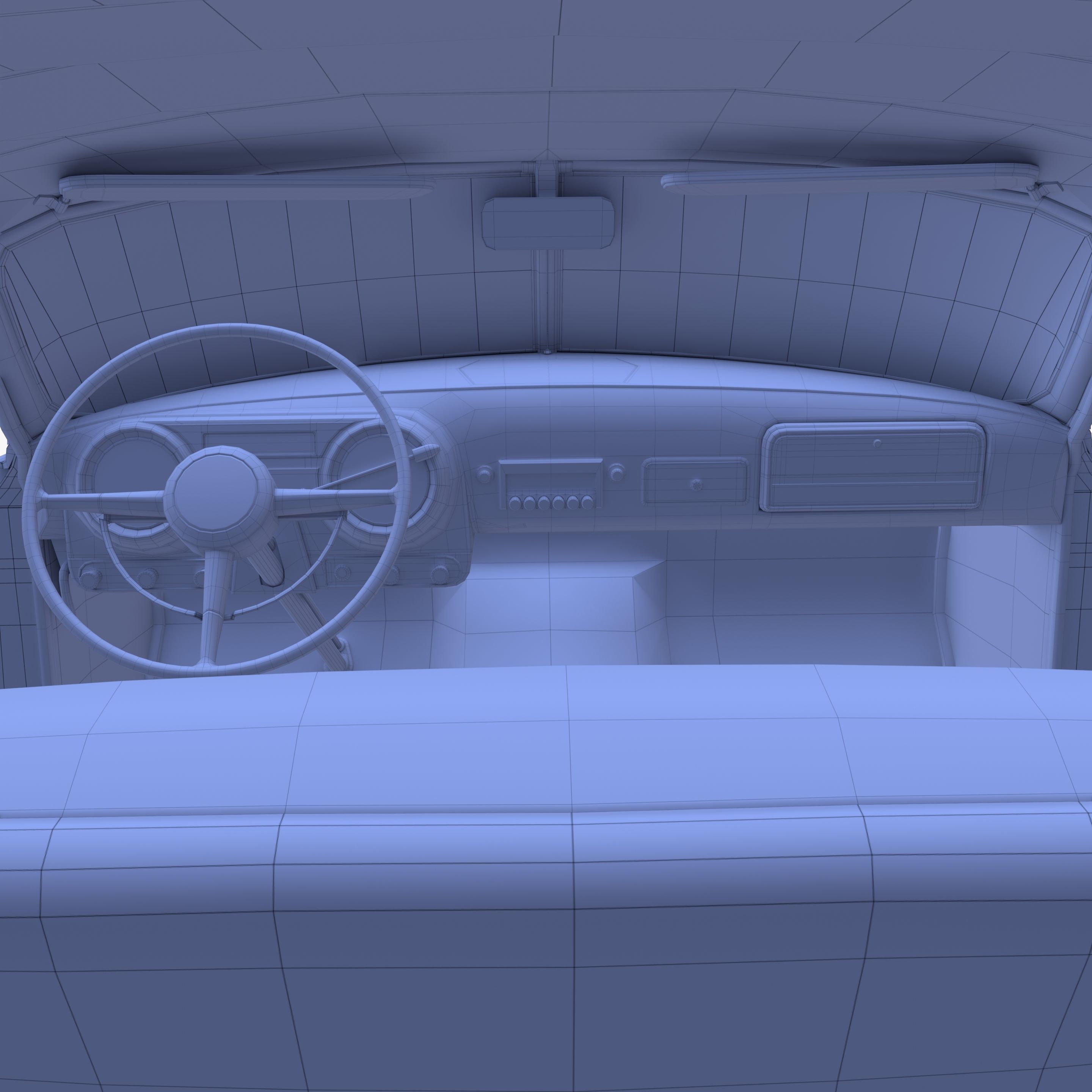 Generic 50s sedan with interior 3D model_37