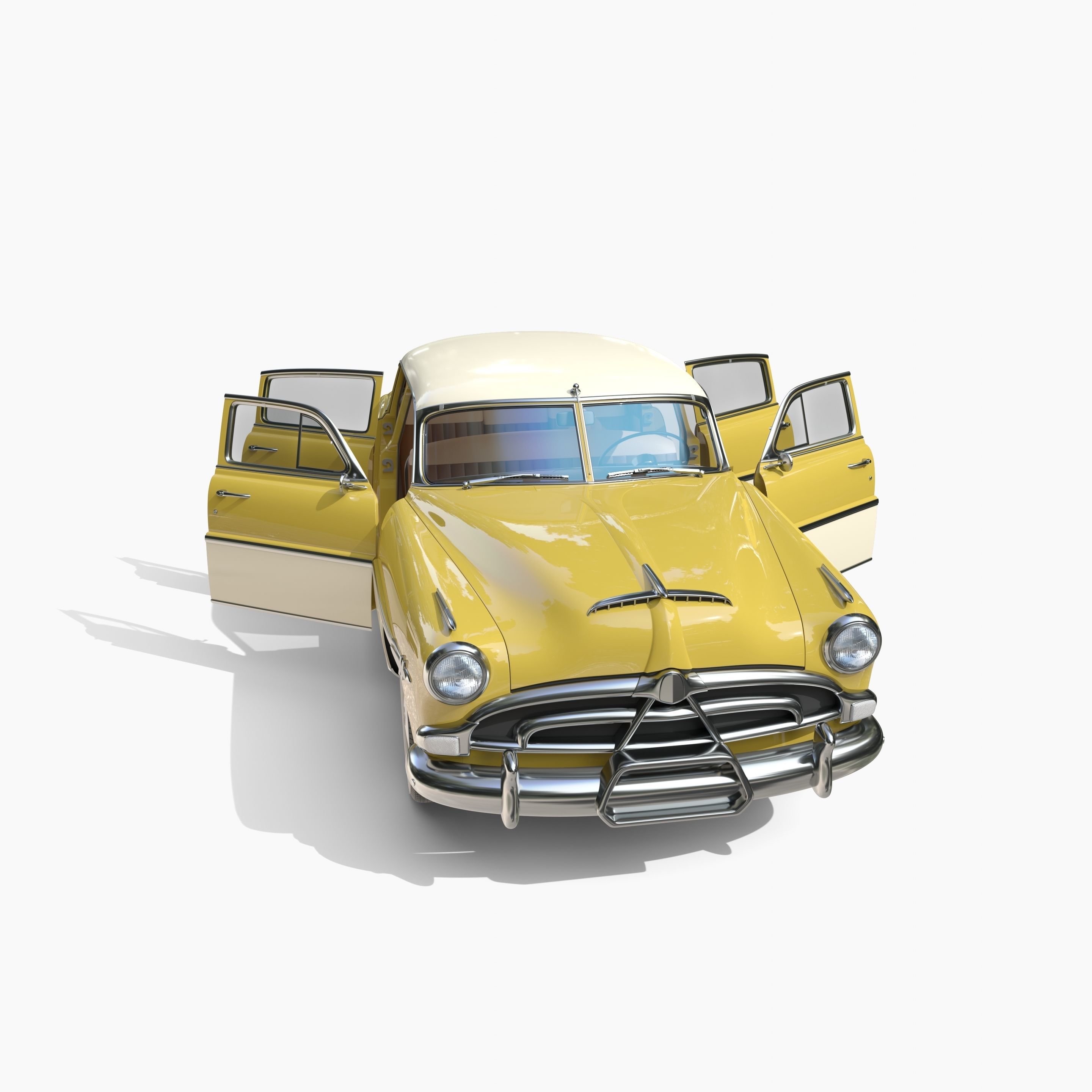 Generic 50s sedan with interior 3D model_22