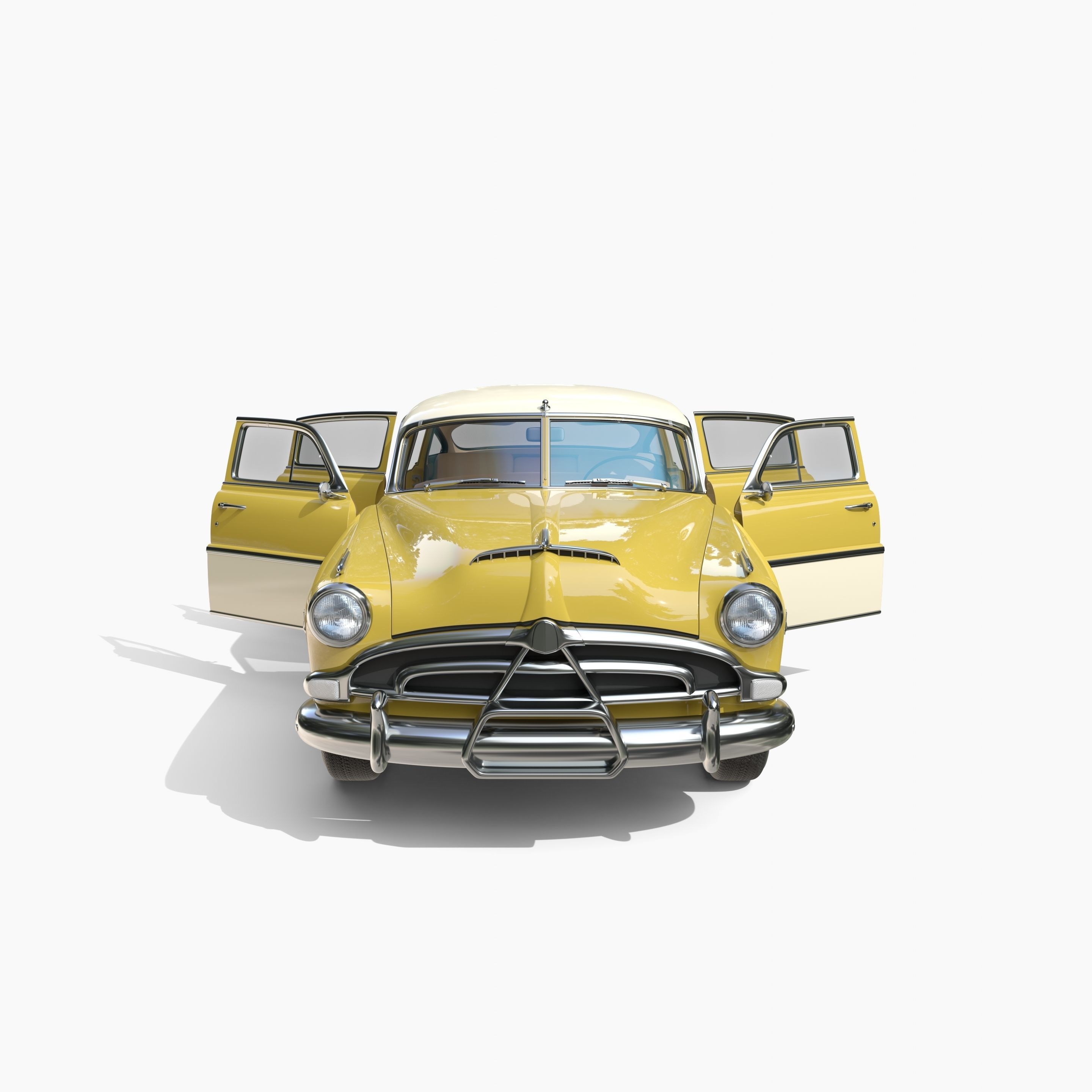 Generic 50s sedan with interior 3D model_15