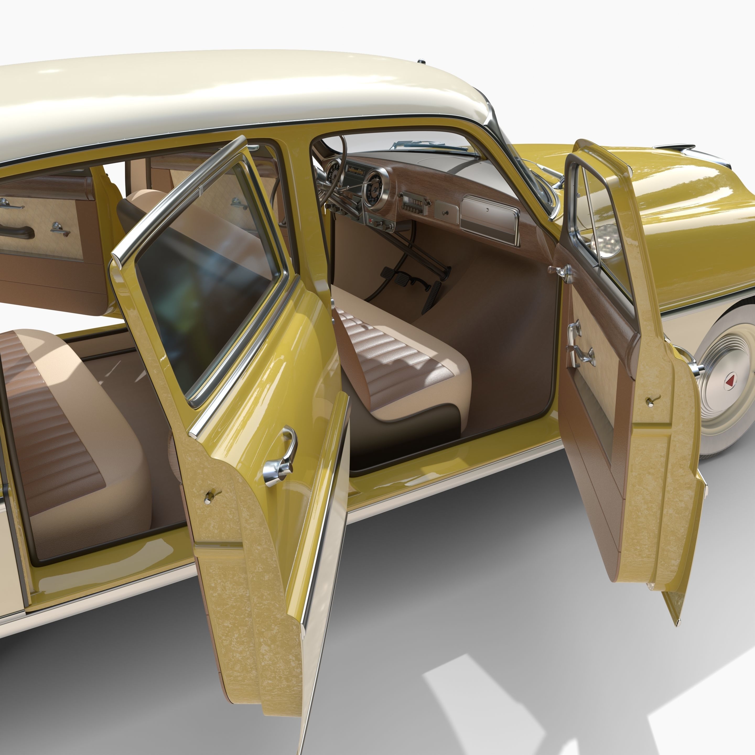 Generic 50s sedan with interior 3D model_26