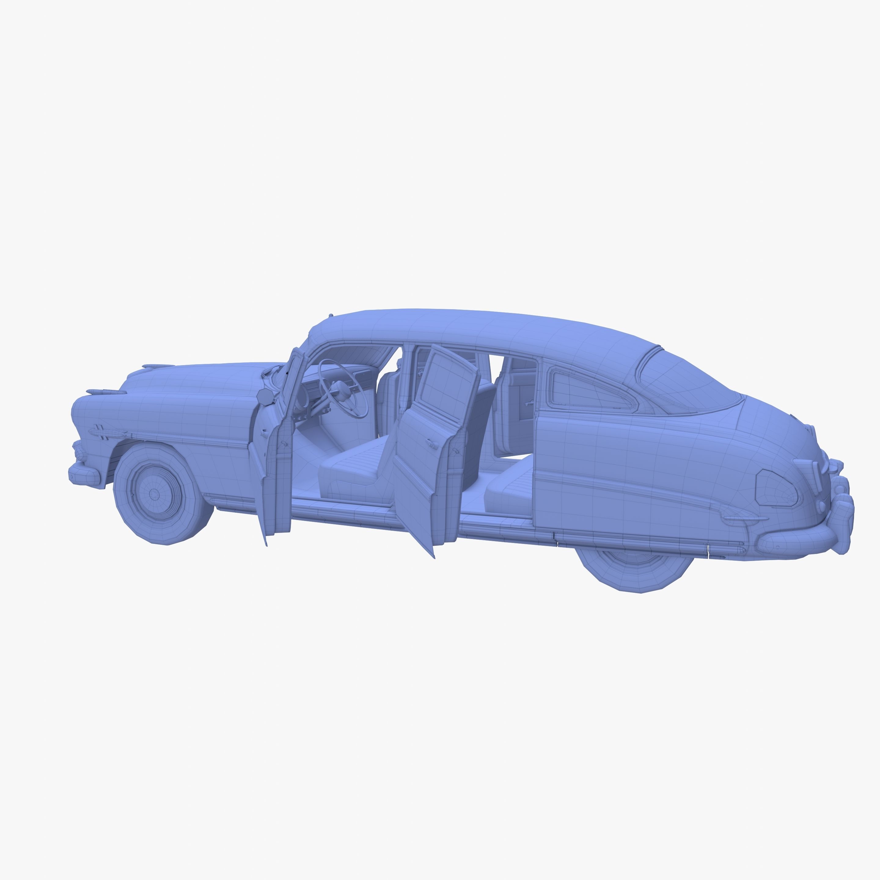 Generic 50s sedan with interior 3D model_29