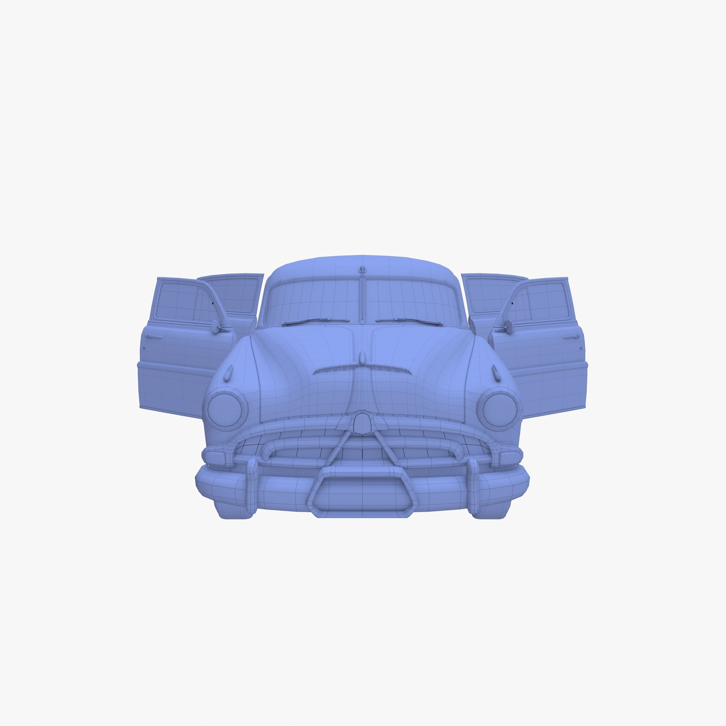 Generic 50s sedan with interior 3D model_27
