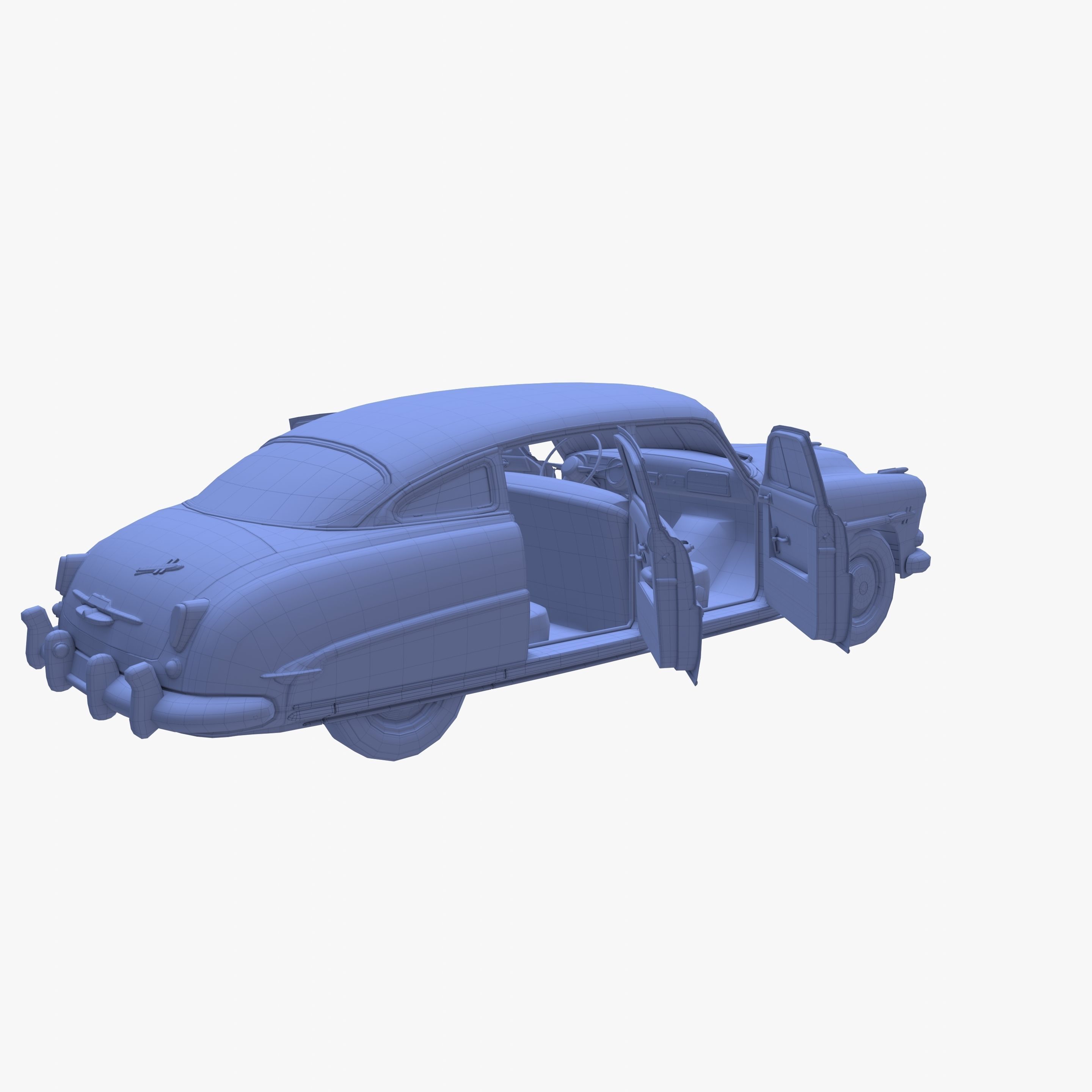 Generic 50s sedan with interior 3D model_31