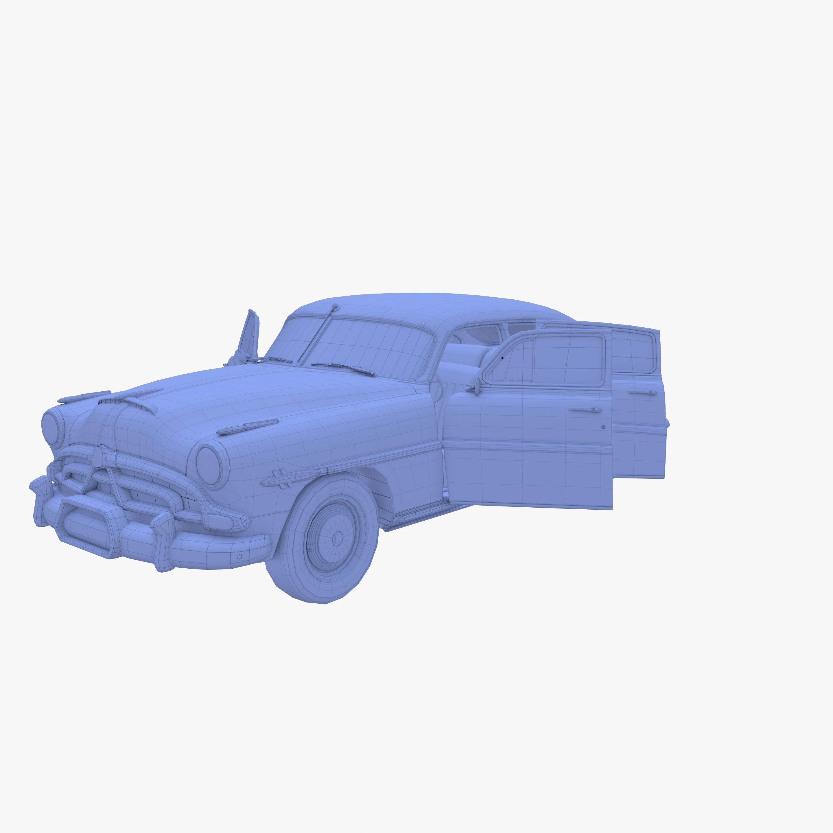 Generic 50s sedan with interior 3D model_28