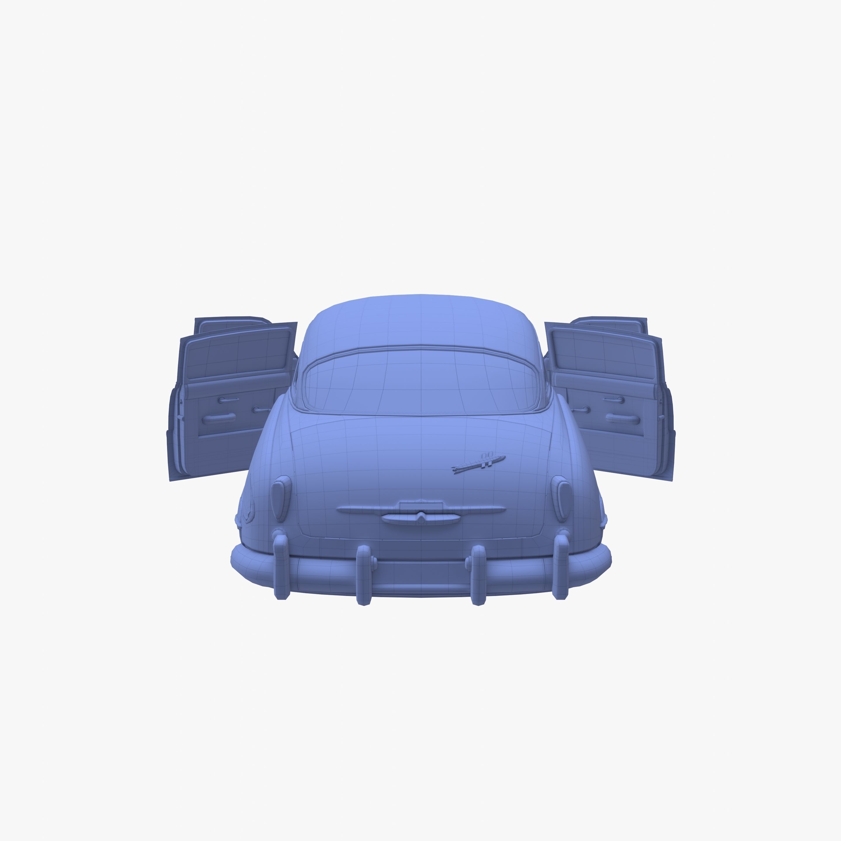 Generic 50s sedan with interior 3D model_30