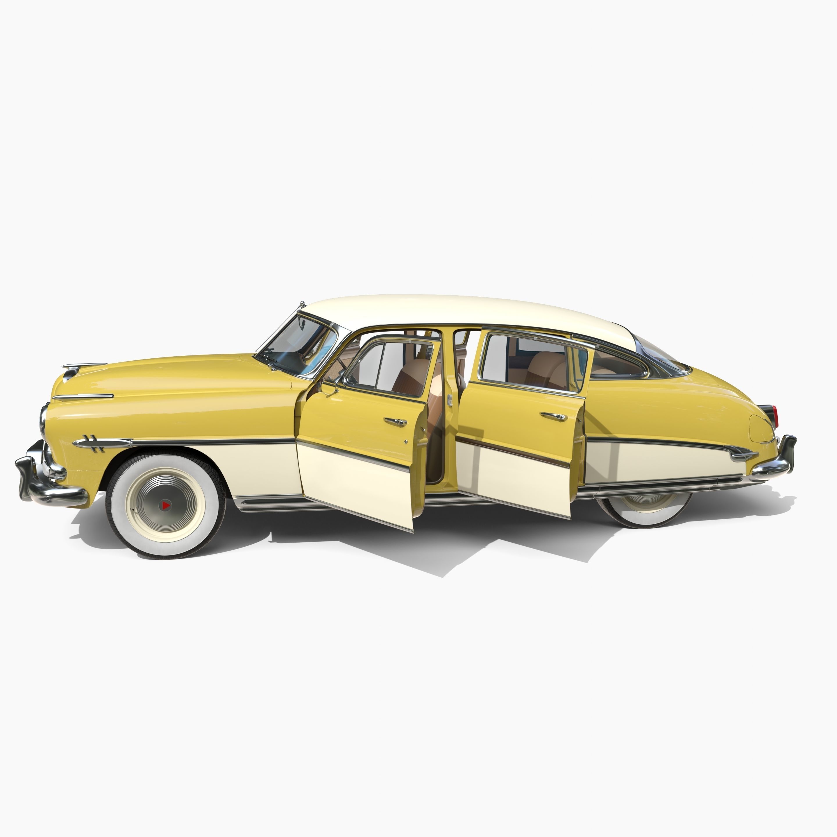 Generic 50s sedan with interior 3D model_16