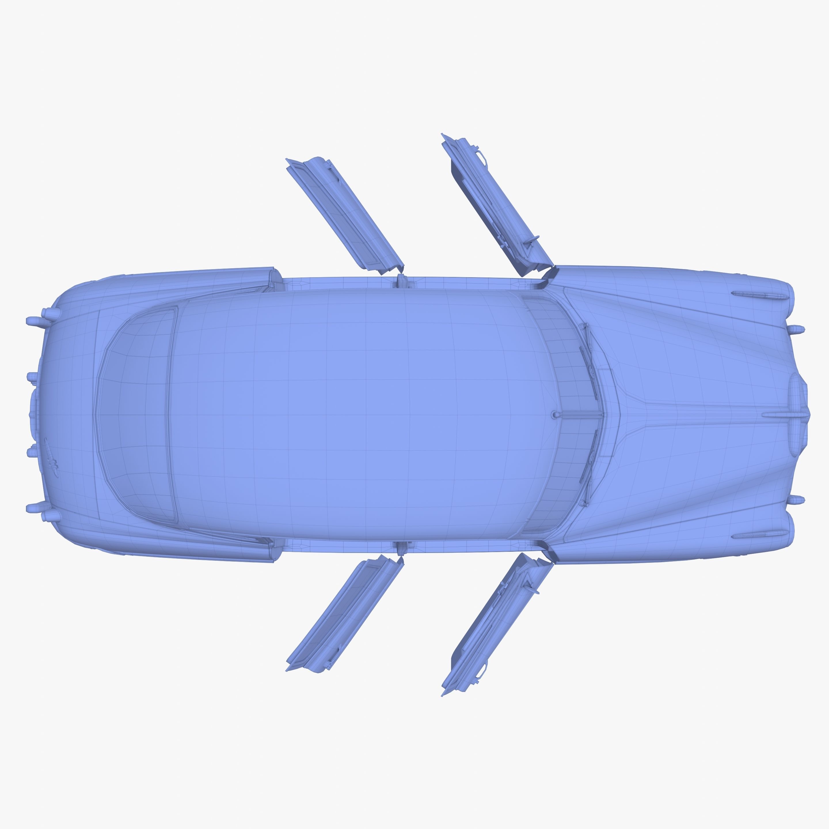 Generic 50s sedan with interior 3D model_34