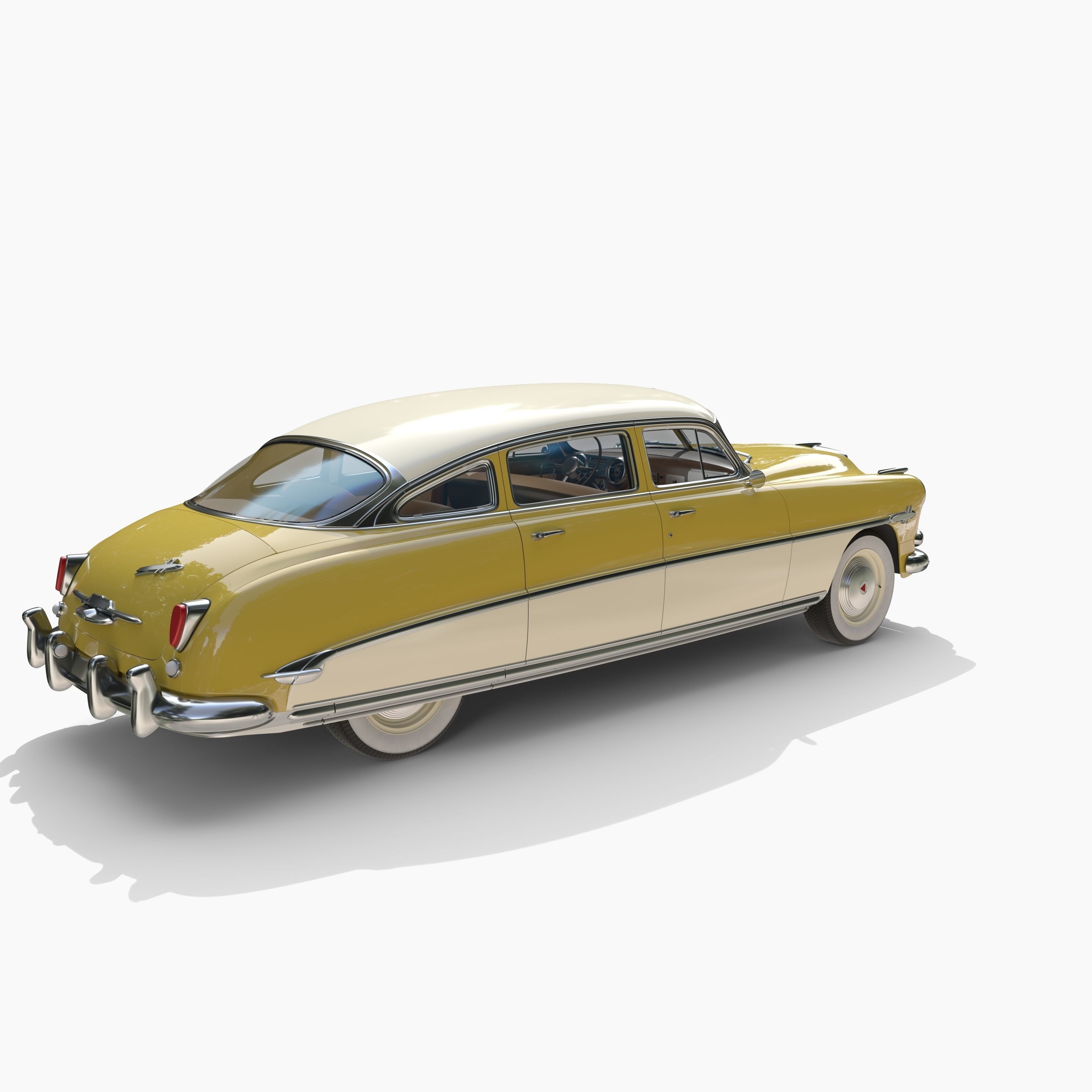 Generic 50s sedan with interior 3D model_5