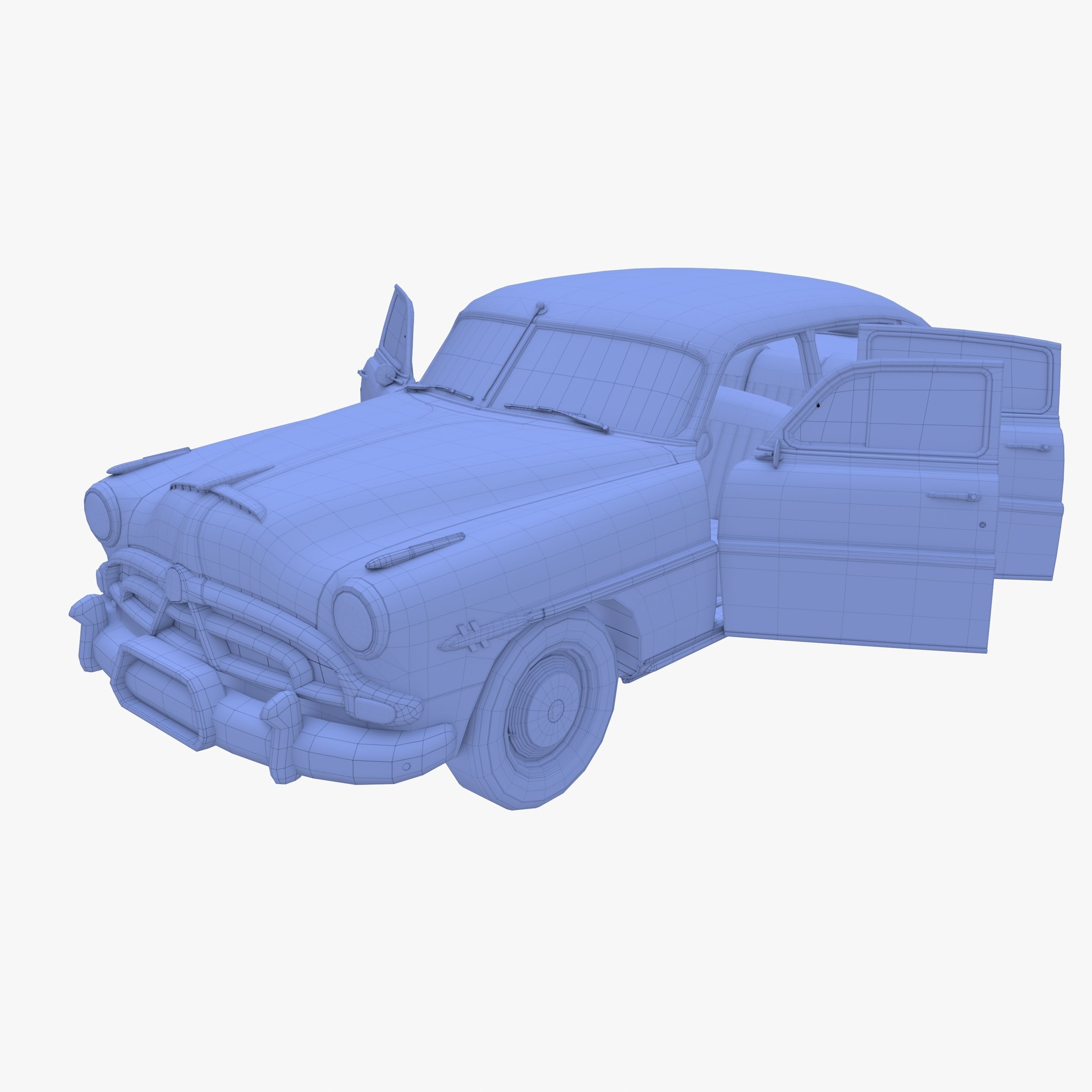 Generic 50s sedan with interior 3D model_36
