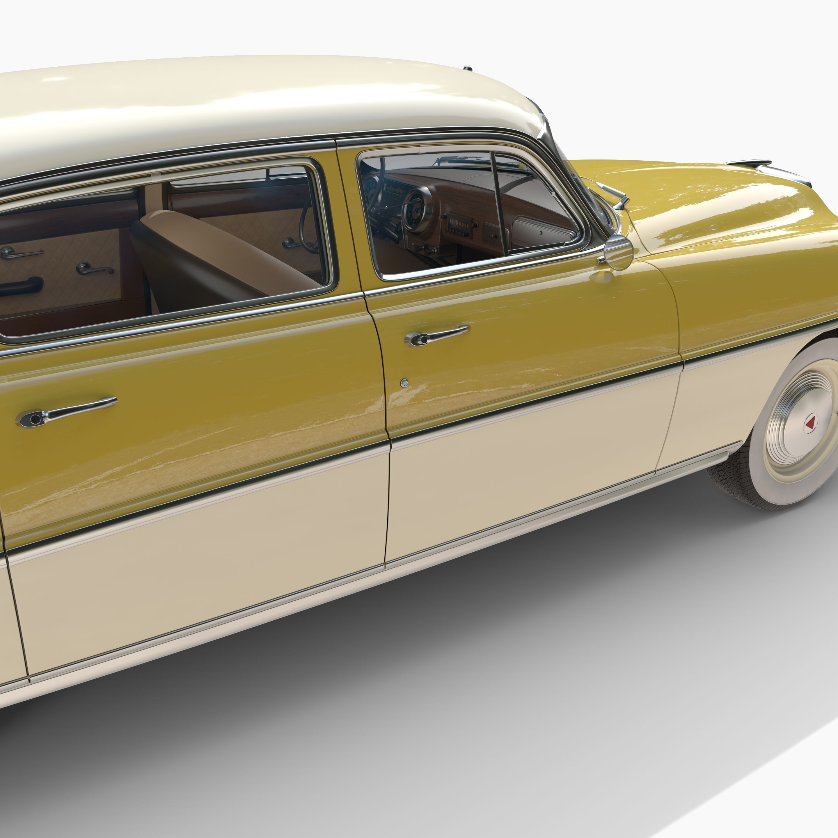 Generic 50s sedan with interior 3D model_14
