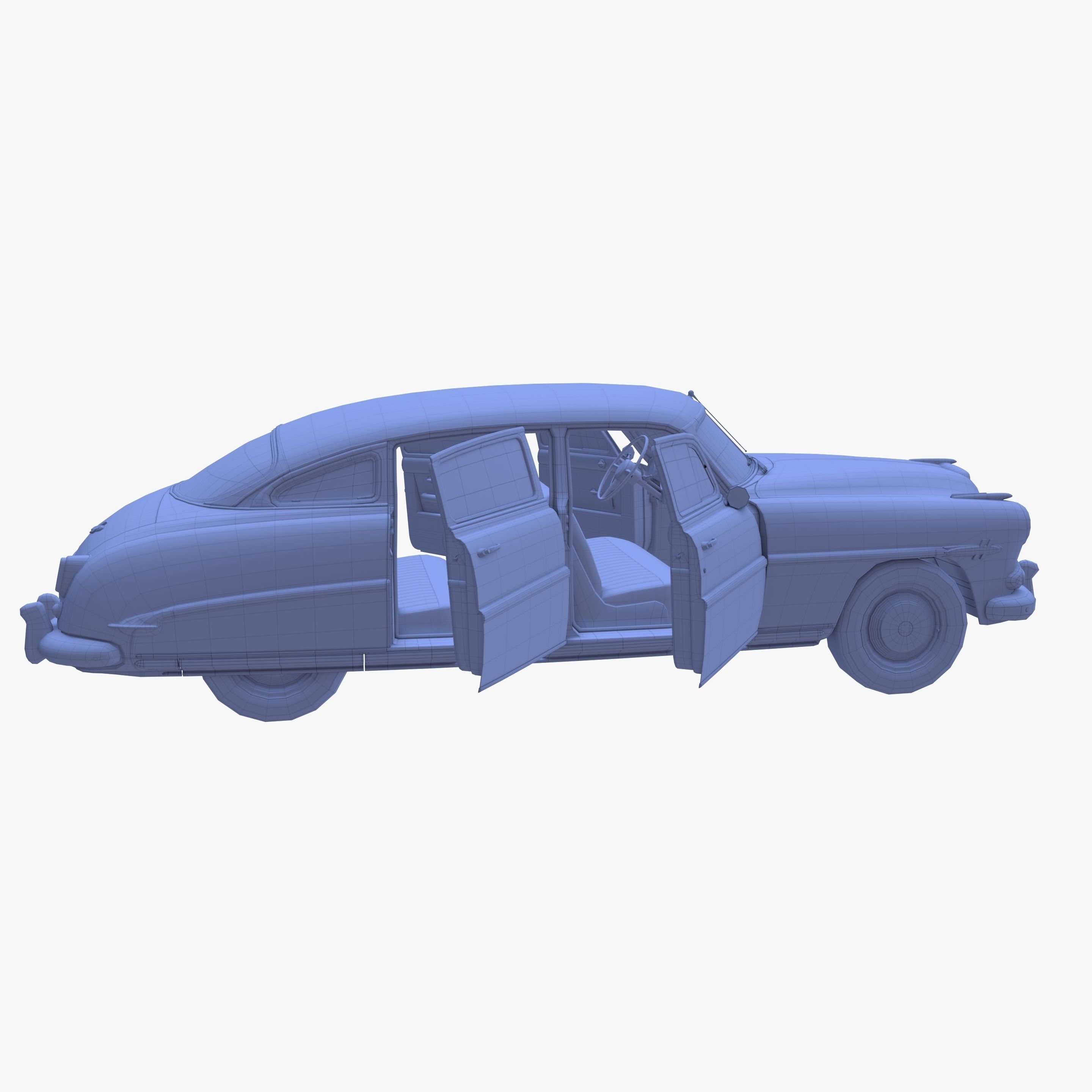 Generic 50s sedan with interior 3D model_32