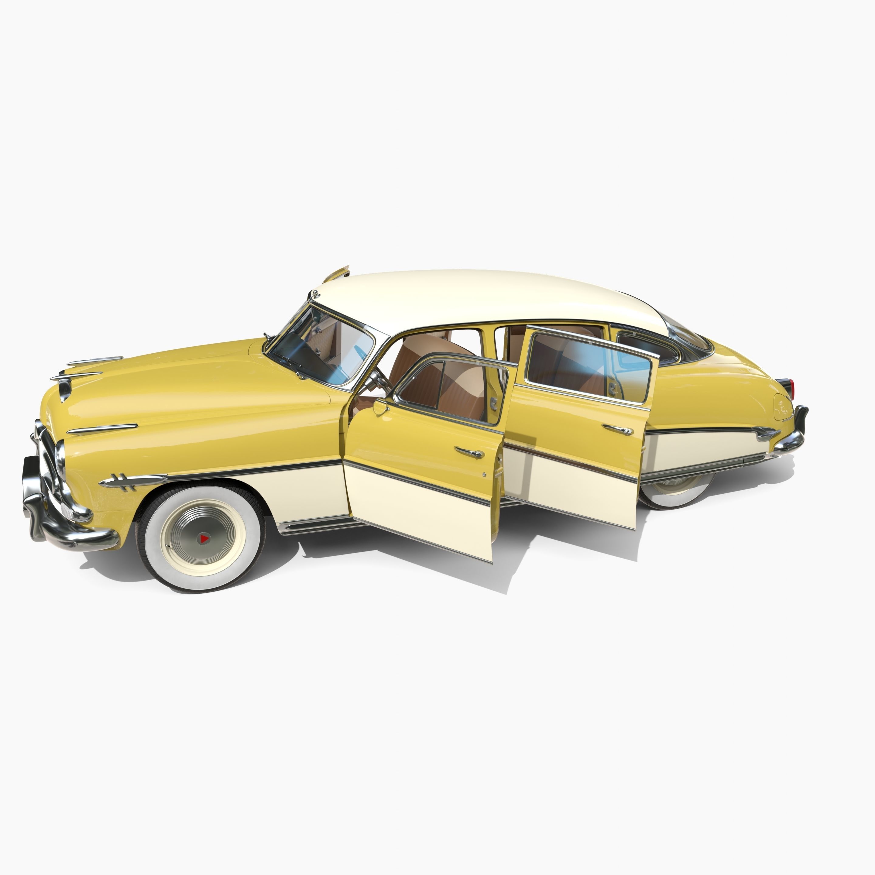 Generic 50s sedan with interior 3D model_20