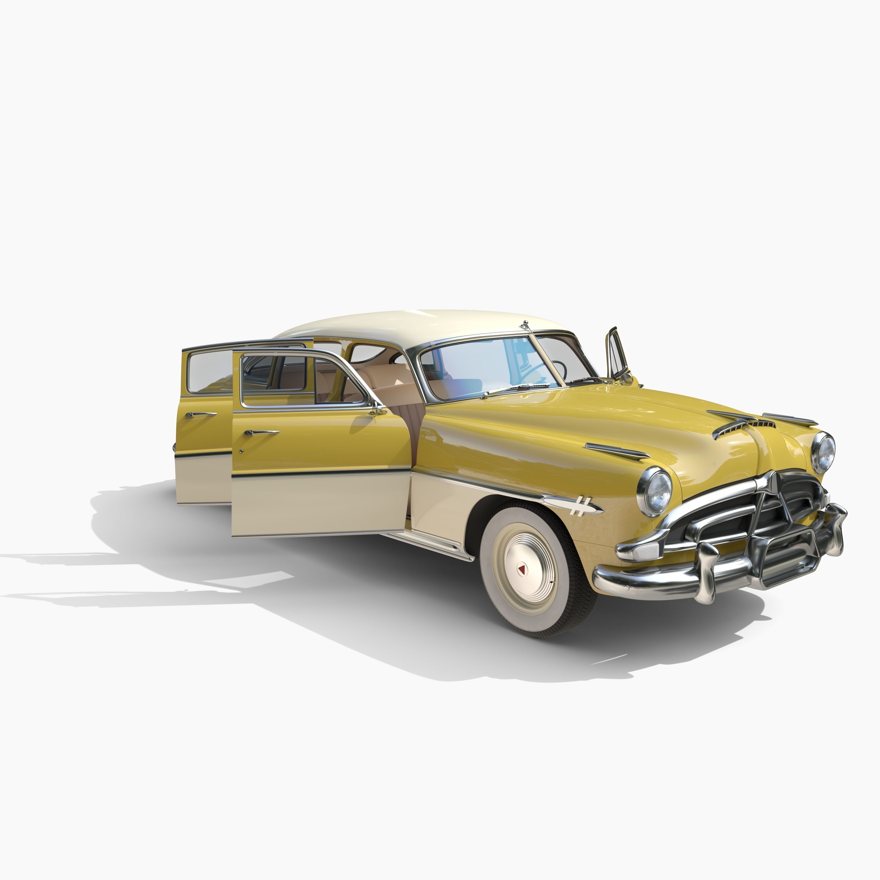Generic 50s sedan with interior 3D model_19