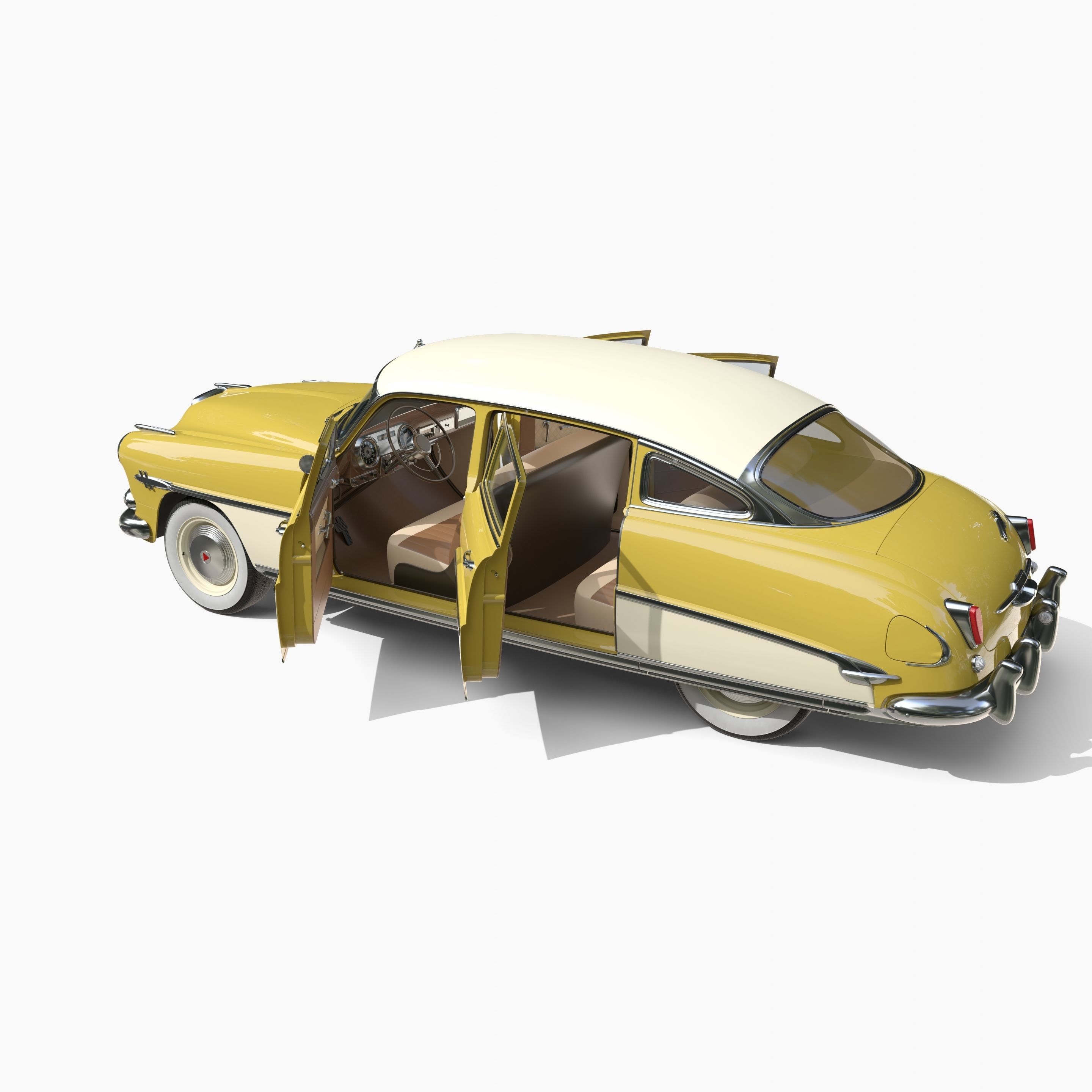 Generic 50s sedan with interior 3D model_21