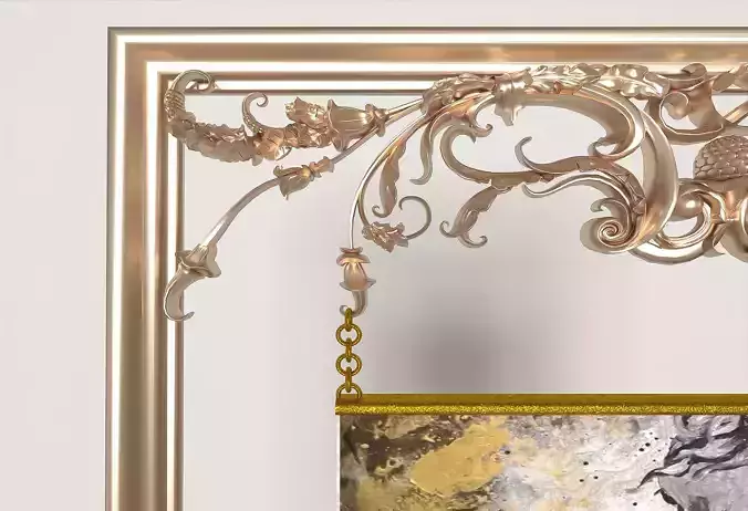 decor horse in gold frame
