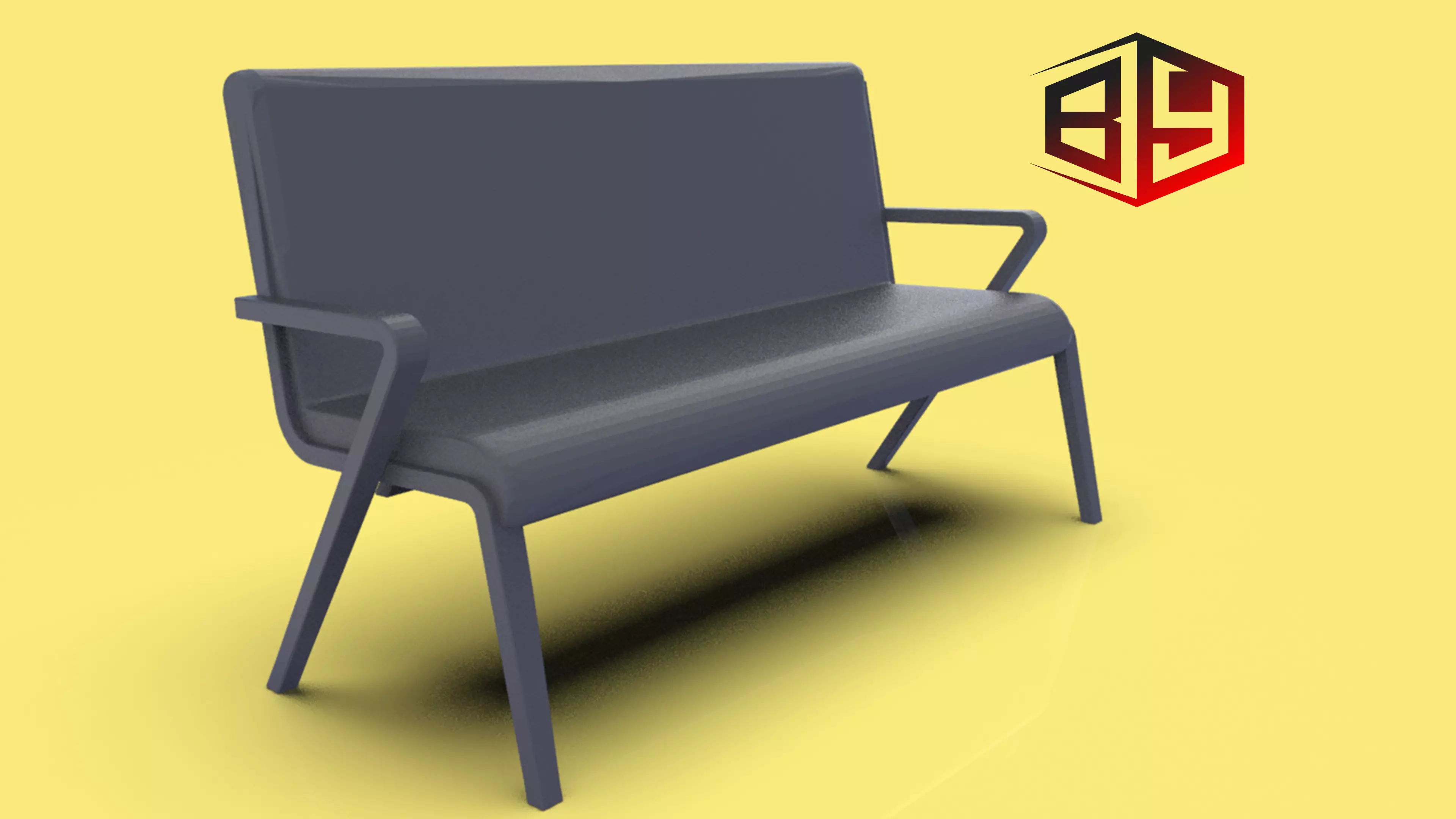 Bench Model Low-poly 3D model