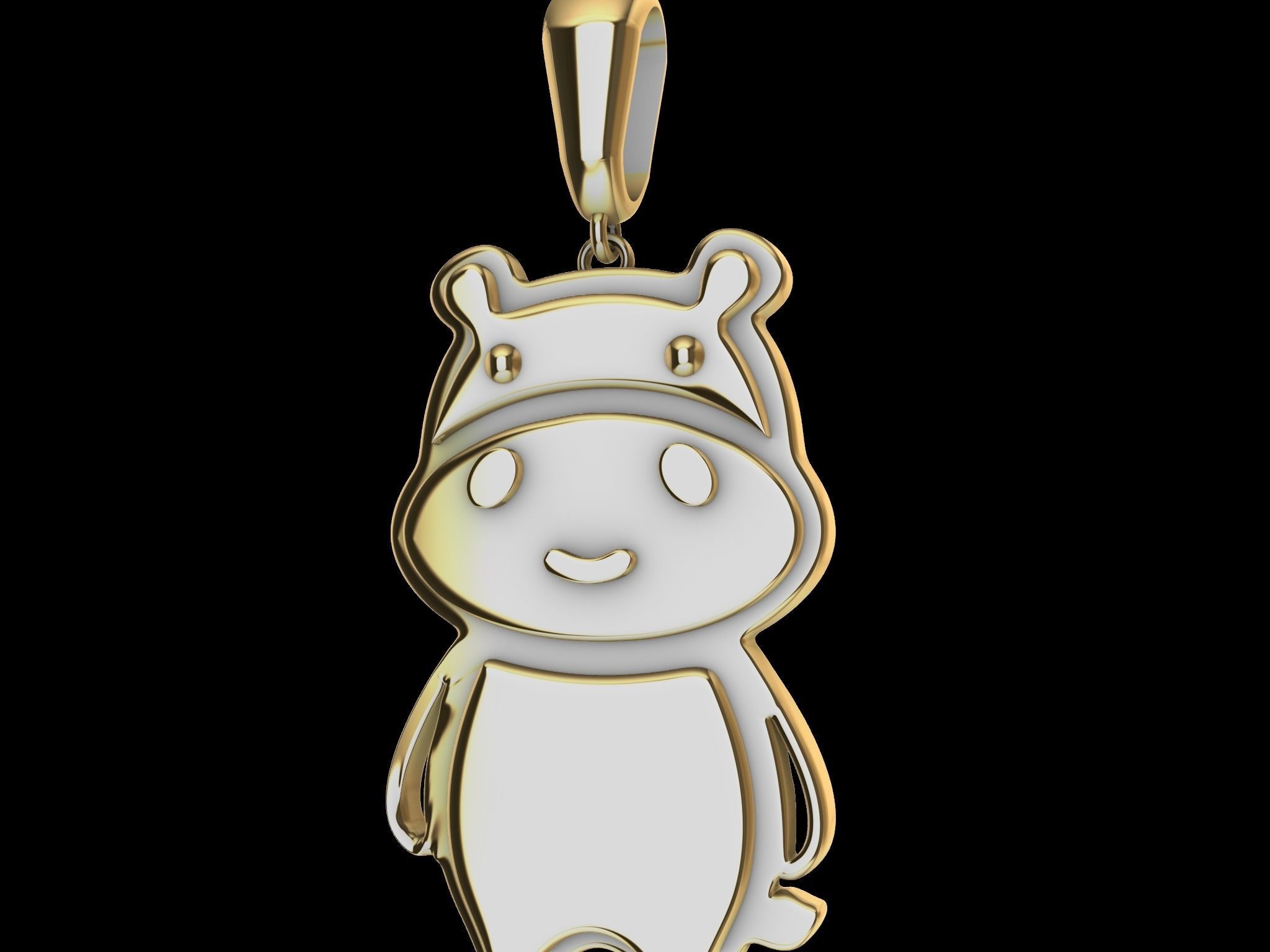 cute hippo pendant 3D print model_16