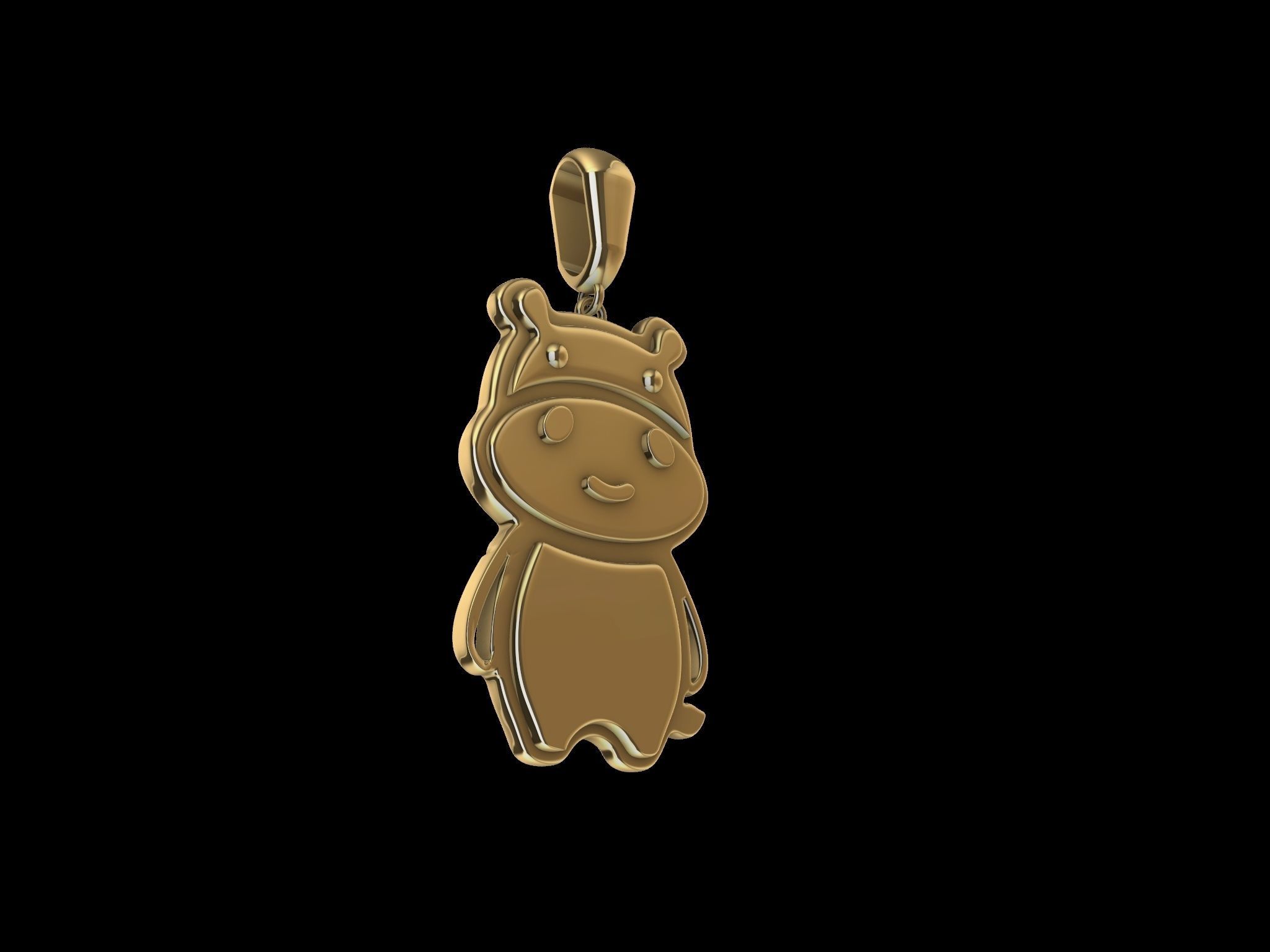 cute hippo pendant 3D print model_6