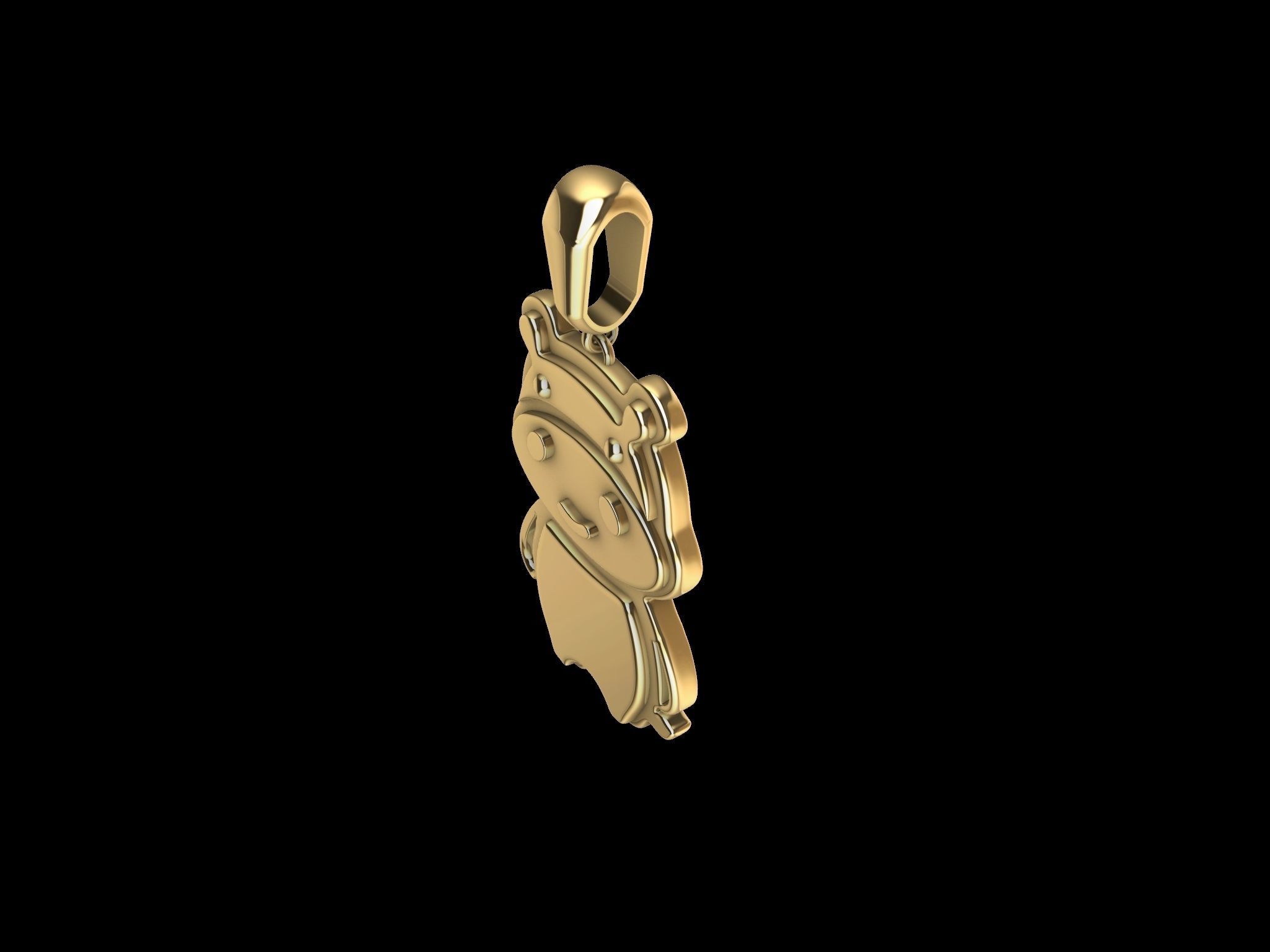cute hippo pendant 3D print model_14