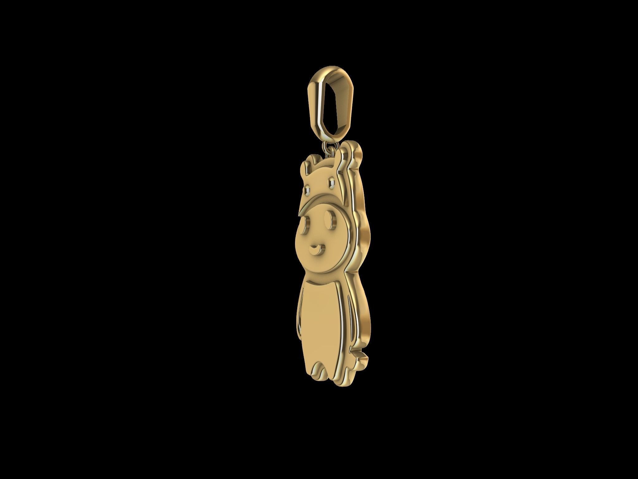 cute hippo pendant 3D print model_5