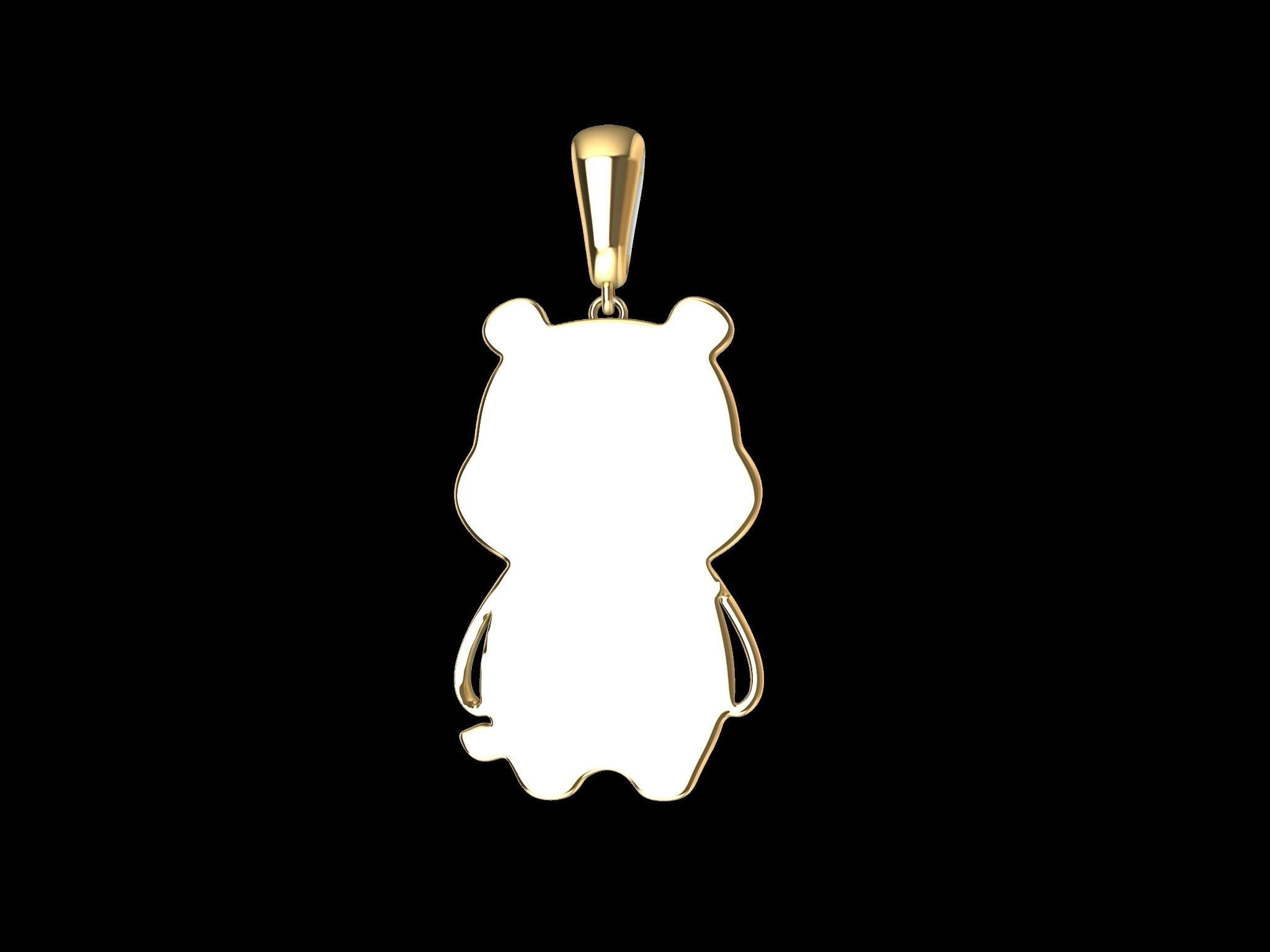 cute hippo pendant 3D print model_9