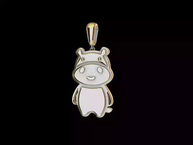 cute hippo pendant