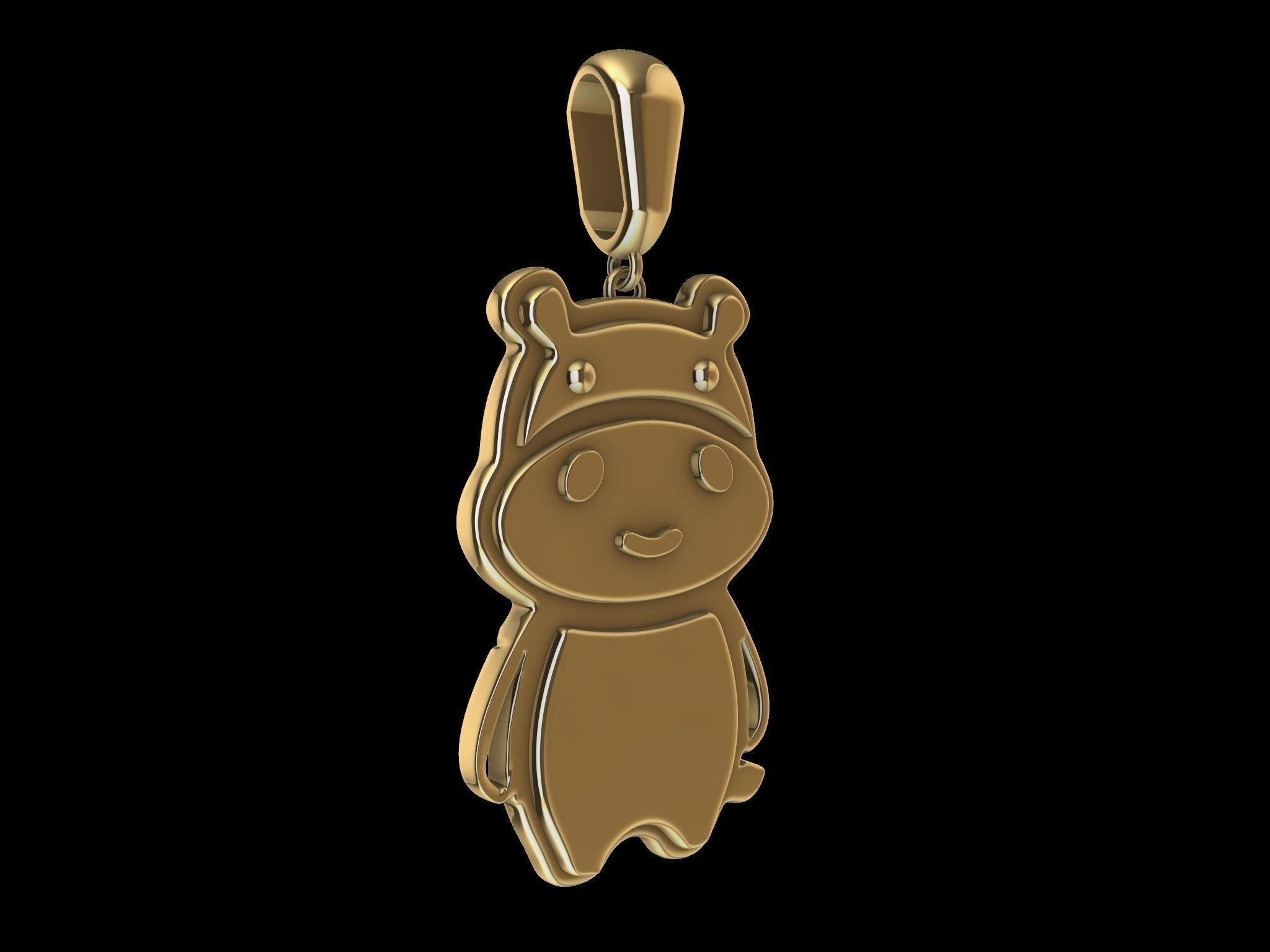 cute hippo pendant 3D print model_17