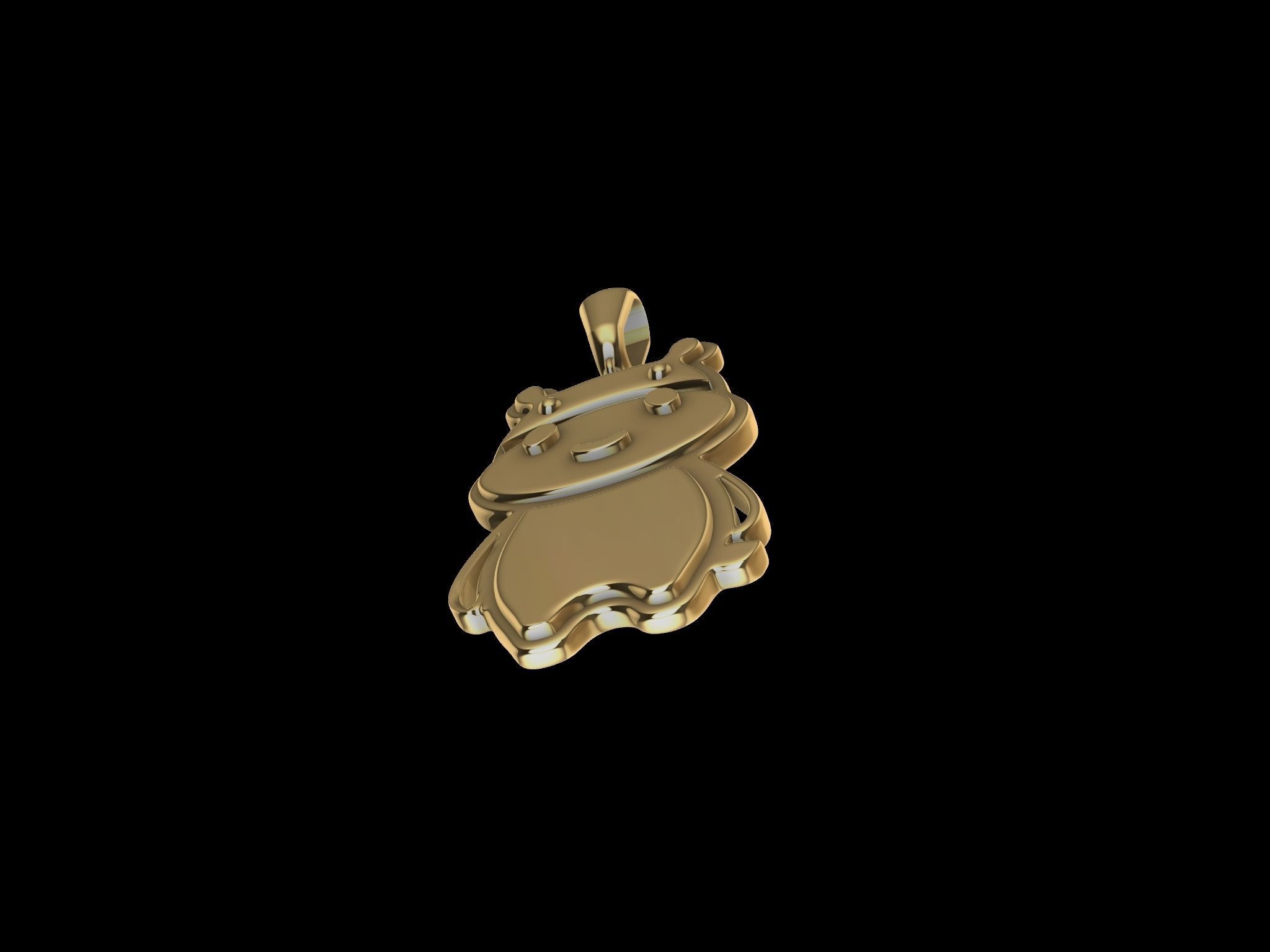 cute hippo pendant 3D print model_13