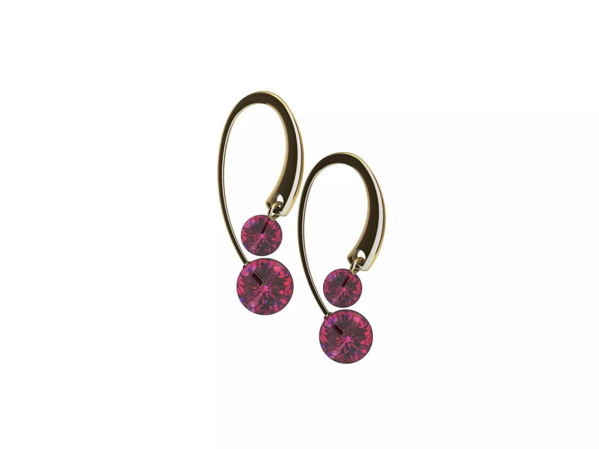 contemporary cherryfruit earwire earrings 3D print model_0
