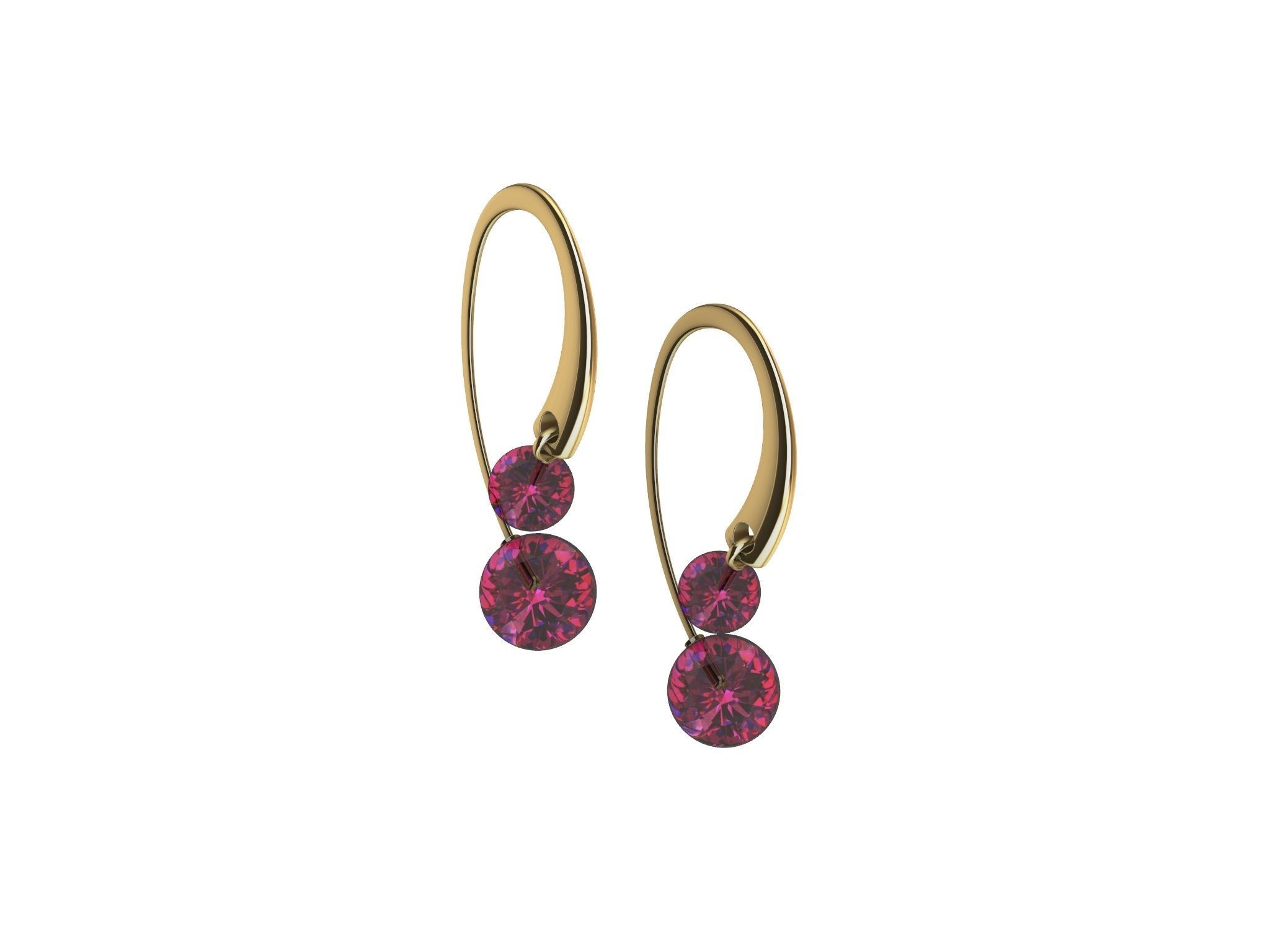 contemporary cherryfruit earwire earrings 3D print model_19