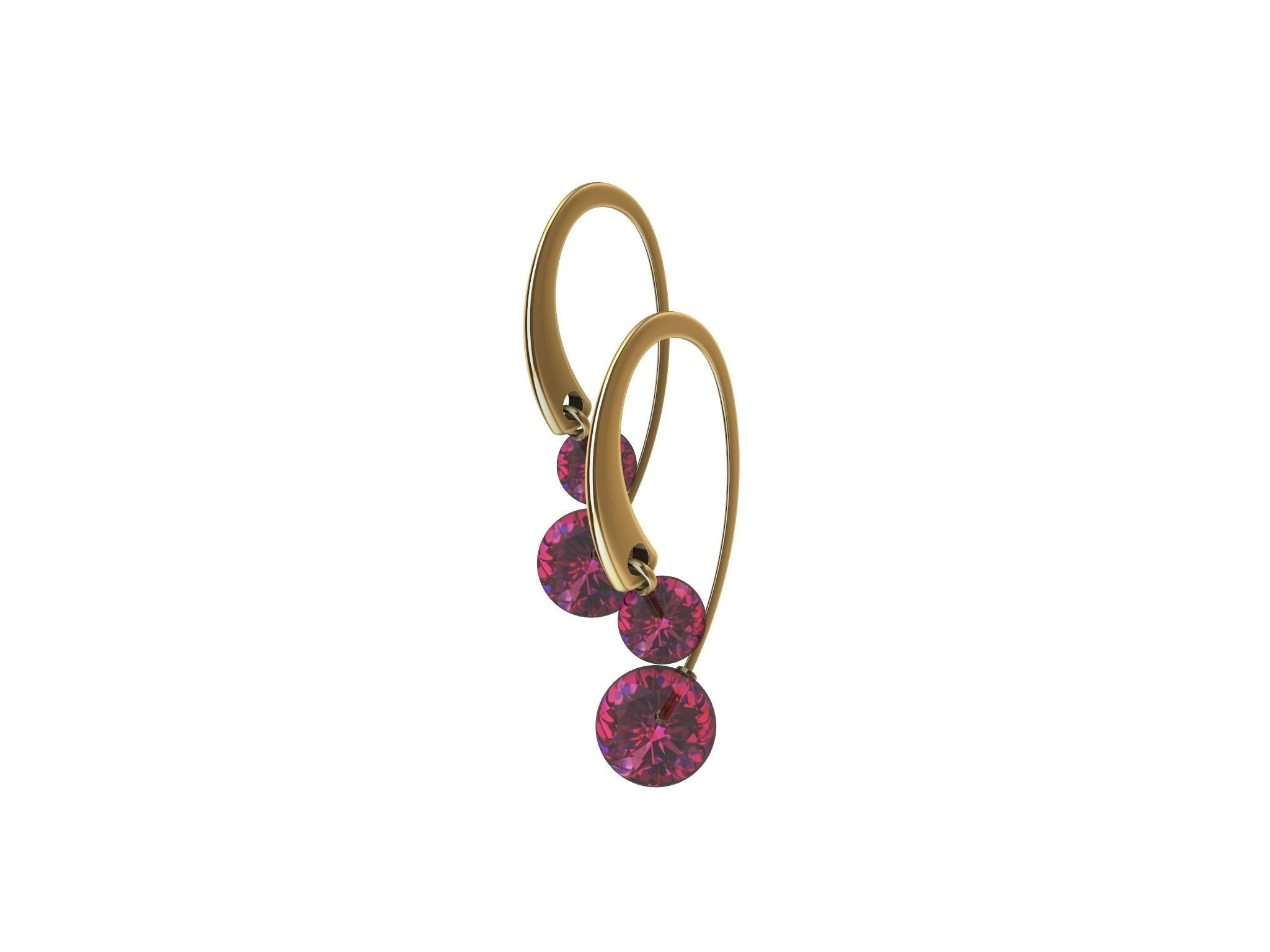 contemporary cherryfruit earwire earrings 3D print model_20