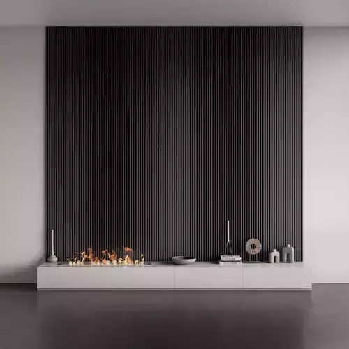 Decorated Wall with Biofireplace 3D model