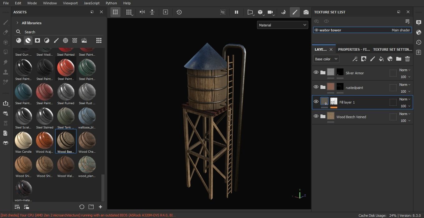 Water Tower 3D Model Low-poly 3D model_5