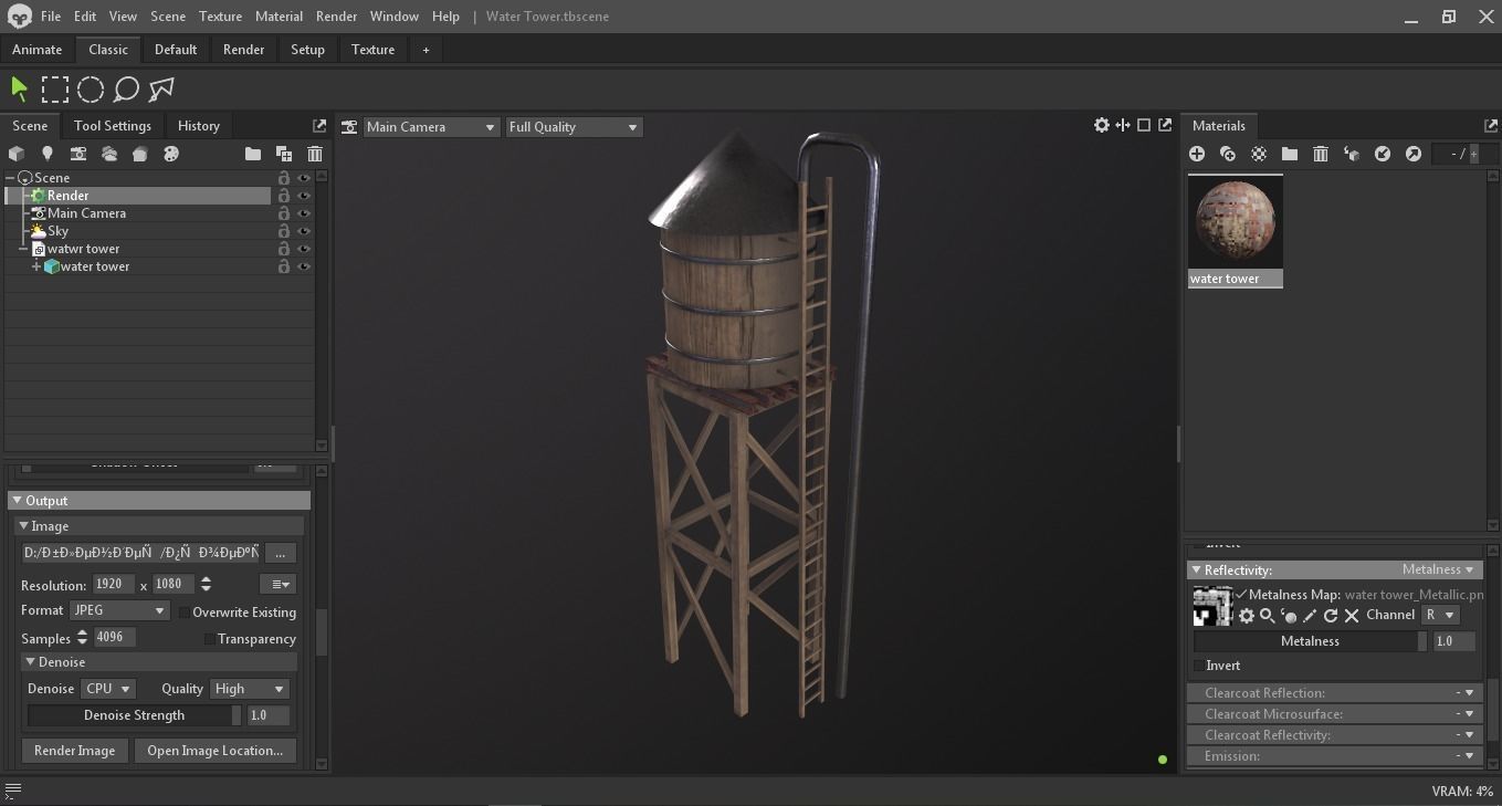 Water Tower 3D Model Low-poly 3D model_6