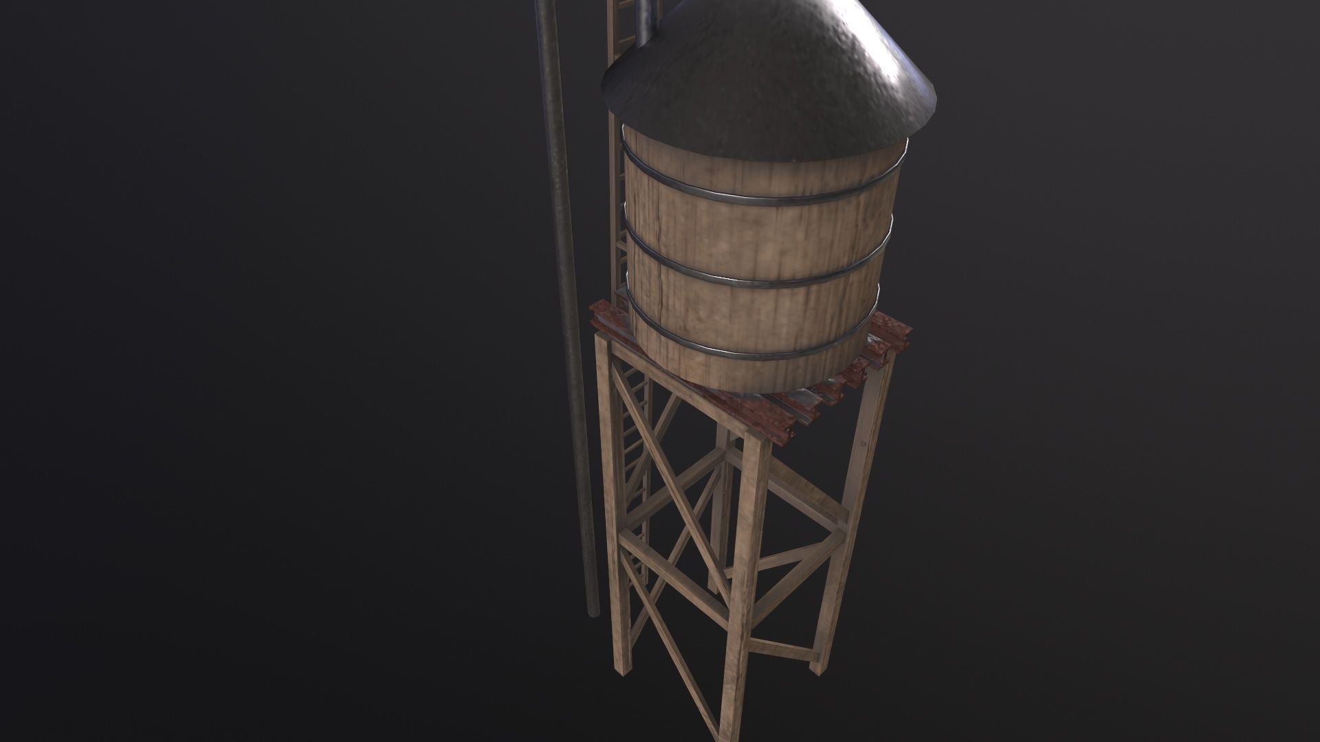 Water Tower 3D Model Low-poly 3D model_4
