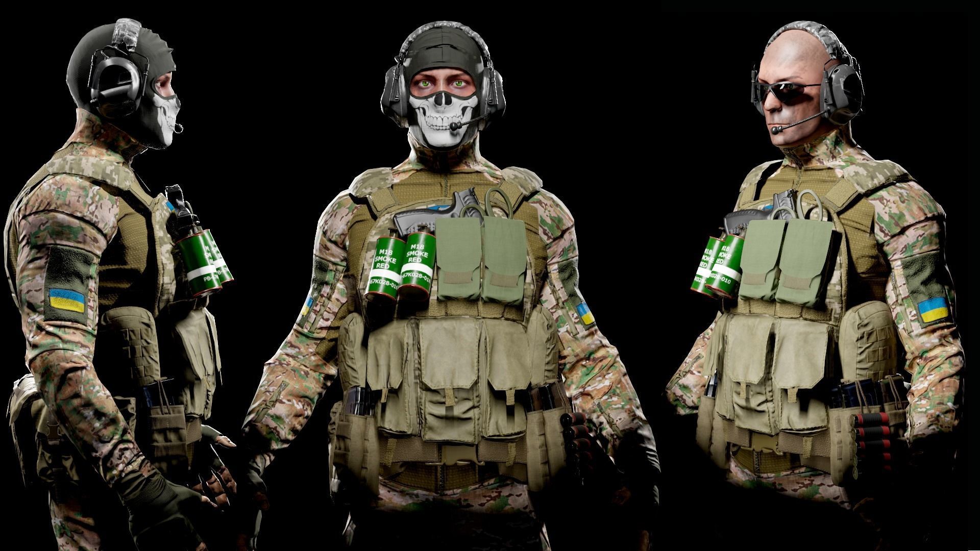 3D model Soldier GAME READY Low-poly 3D model csgo skins for ukraine VR ...