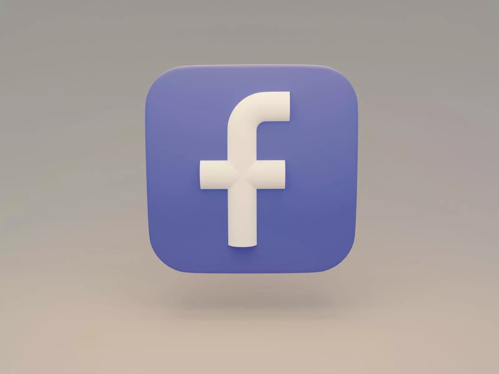 Facebook icon 3D model_0
