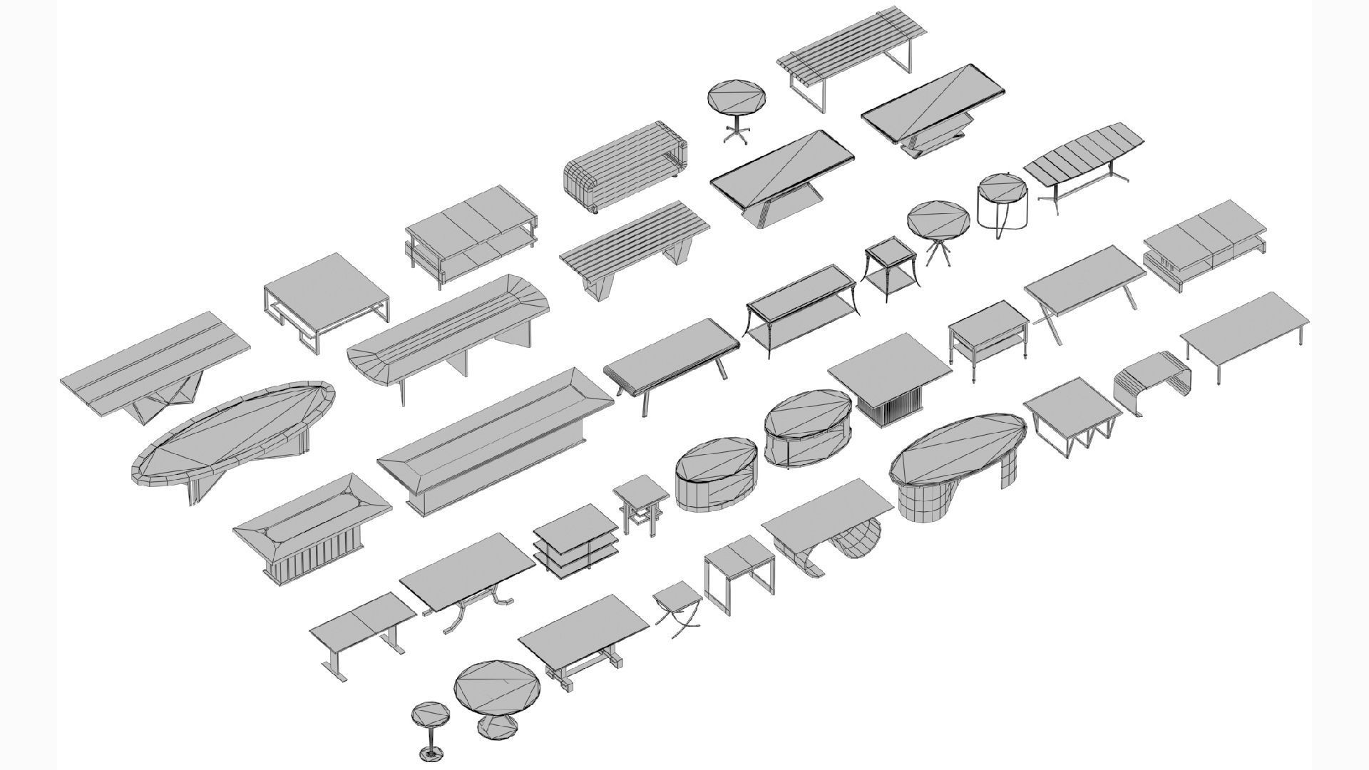  3D model collection of furniture and models low-poly Low-poly 3D model_8