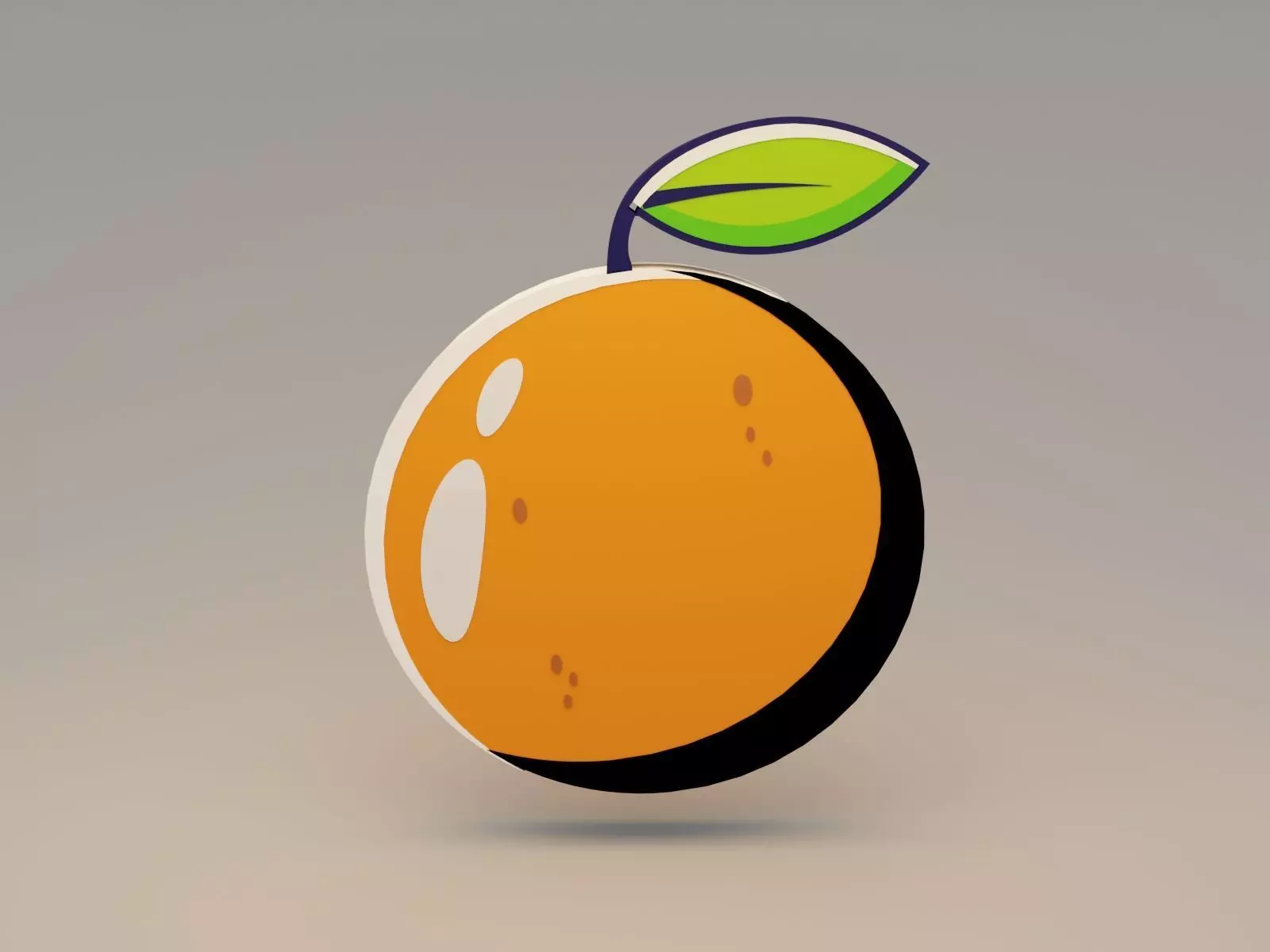 Orange icon  3D model_0