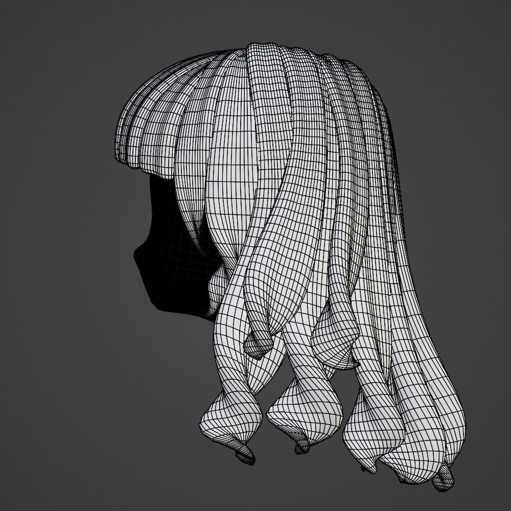 Hair style female 13 3D model_15